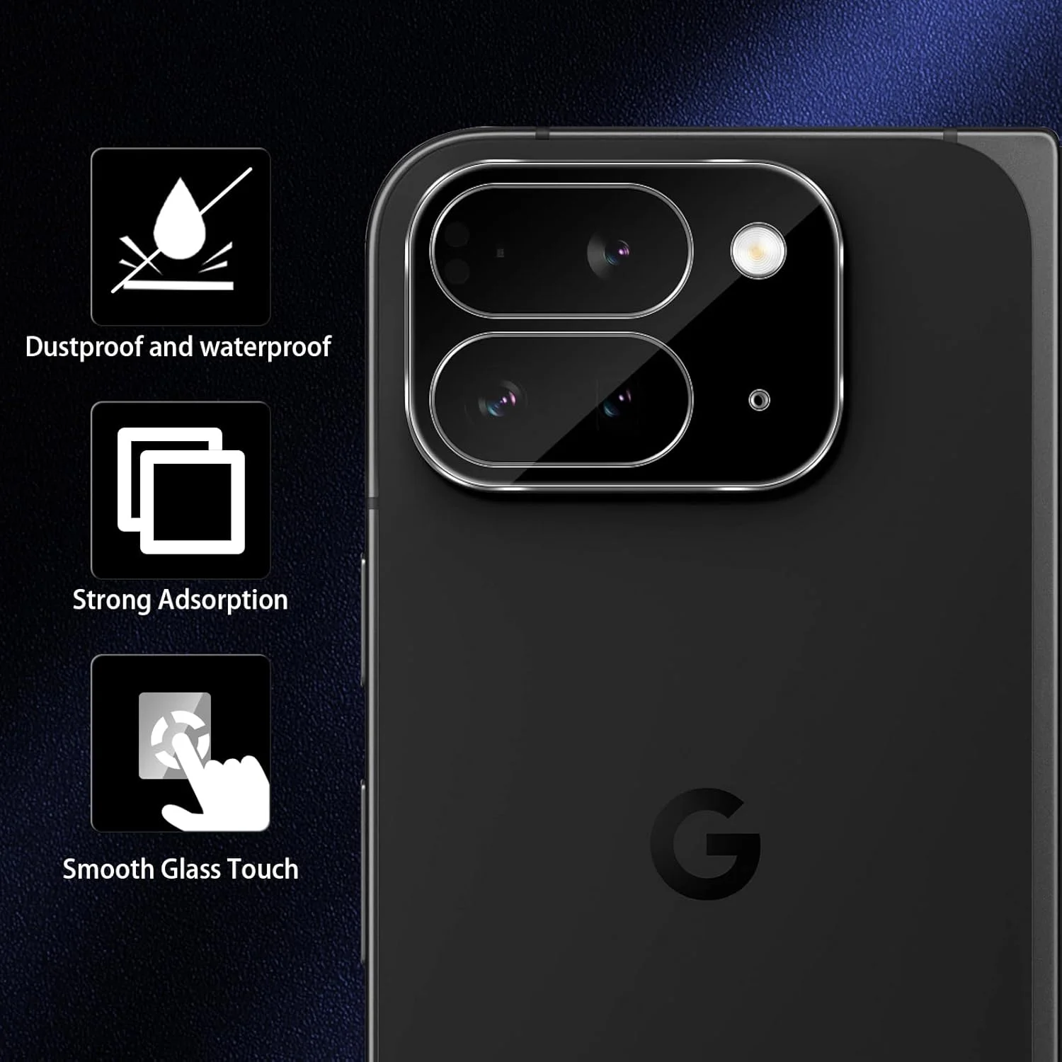 محافظ لنز دوربین شیشه ای Datree برای Google Pixel 9 Pro Fold، شیشه حرارت دیده با سختی 9H، ضد خش HD، فیلم شیشه ای حرارت دیده لنز، محافظ صفحه نمایش دوربین عقب بدون حباب، مشکی، بسته محافظ لنز دوربین شیشه ای Datree برای Google Pixel 9 Pro Fold، شیشه حرارت دیده با سختی 9H، ضد خش HD، فیلم شیشه ای حرارت دیده لنز، محافظ صفحه نمایش دوربین عقب بدون حباب، مشکی، بسته