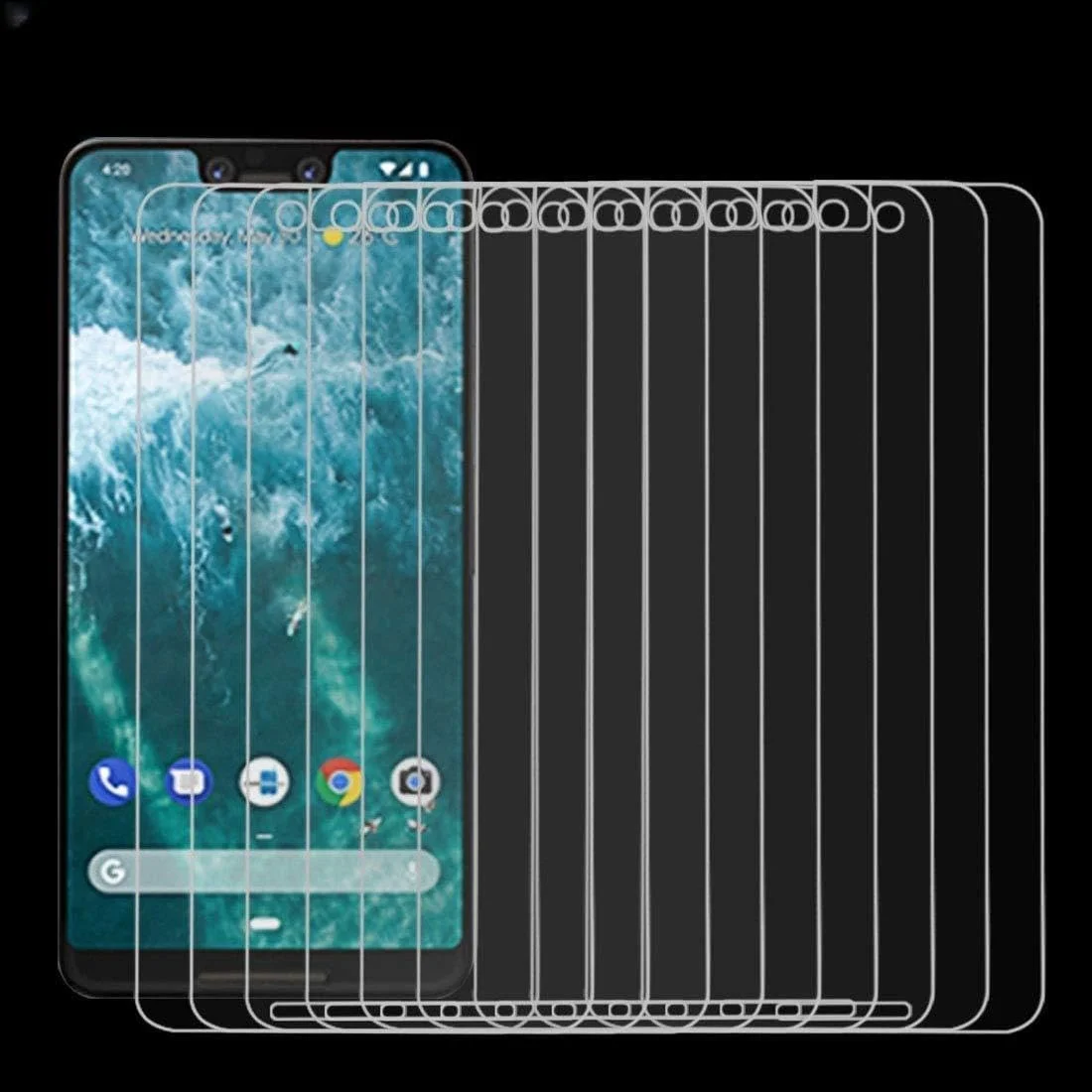 محافظ صفحه نمایش شیشه ای تمپرد 9H 2.5D مناسب برای گوگل پیکسل 3XL - بسته 10 عددی