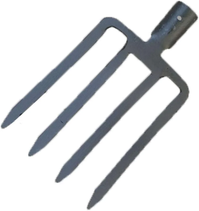 بیل خاکبرداری برای زیر و رو کردن و شل کردن خاک، بیل باغچه ارگونومیک 4 شاخه، ابزار باغبانی کشاورزی