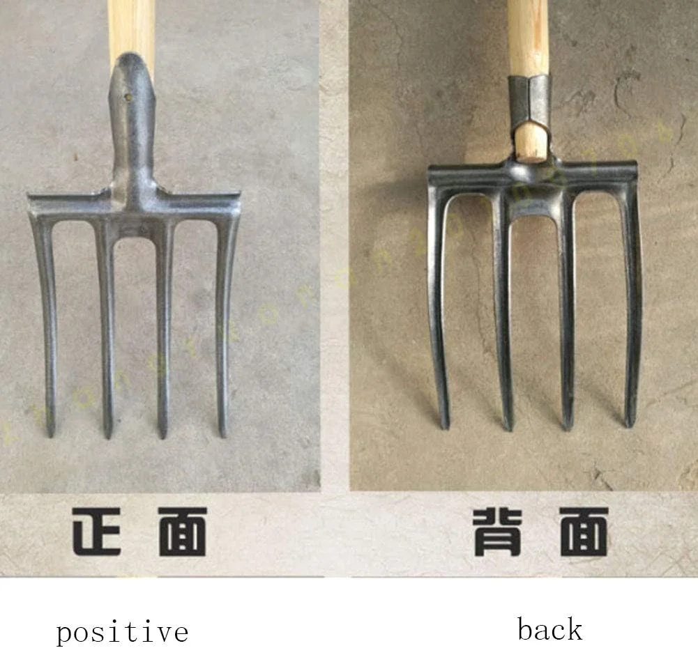 بیل خاکبرداری برای زیر و رو کردن و شل کردن خاک، بیل باغچه ارگونومیک 4 شاخه، ابزار باغبانی کشاورزی