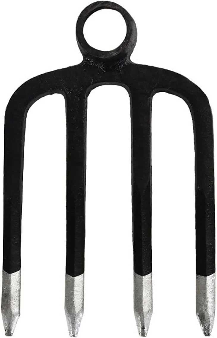 بیلچه هودور برای وجین علف های هرز، باغ خانوادگی، چنگک تخت چهار دندانه، رنده کشاورزی، ابزار باغبانی بیل زدن، کاشت بذر، چنگک سه دندانه، چنگک آهنی، چنگال