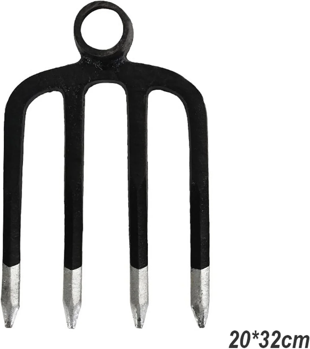 بیلچه هودور برای وجین علف های هرز، باغ خانوادگی، چنگک تخت چهار دندانه، رنده کشاورزی، ابزار باغبانی بیل زدن، کاشت بذر، چنگک سه دندانه، چنگک آهنی، چنگال