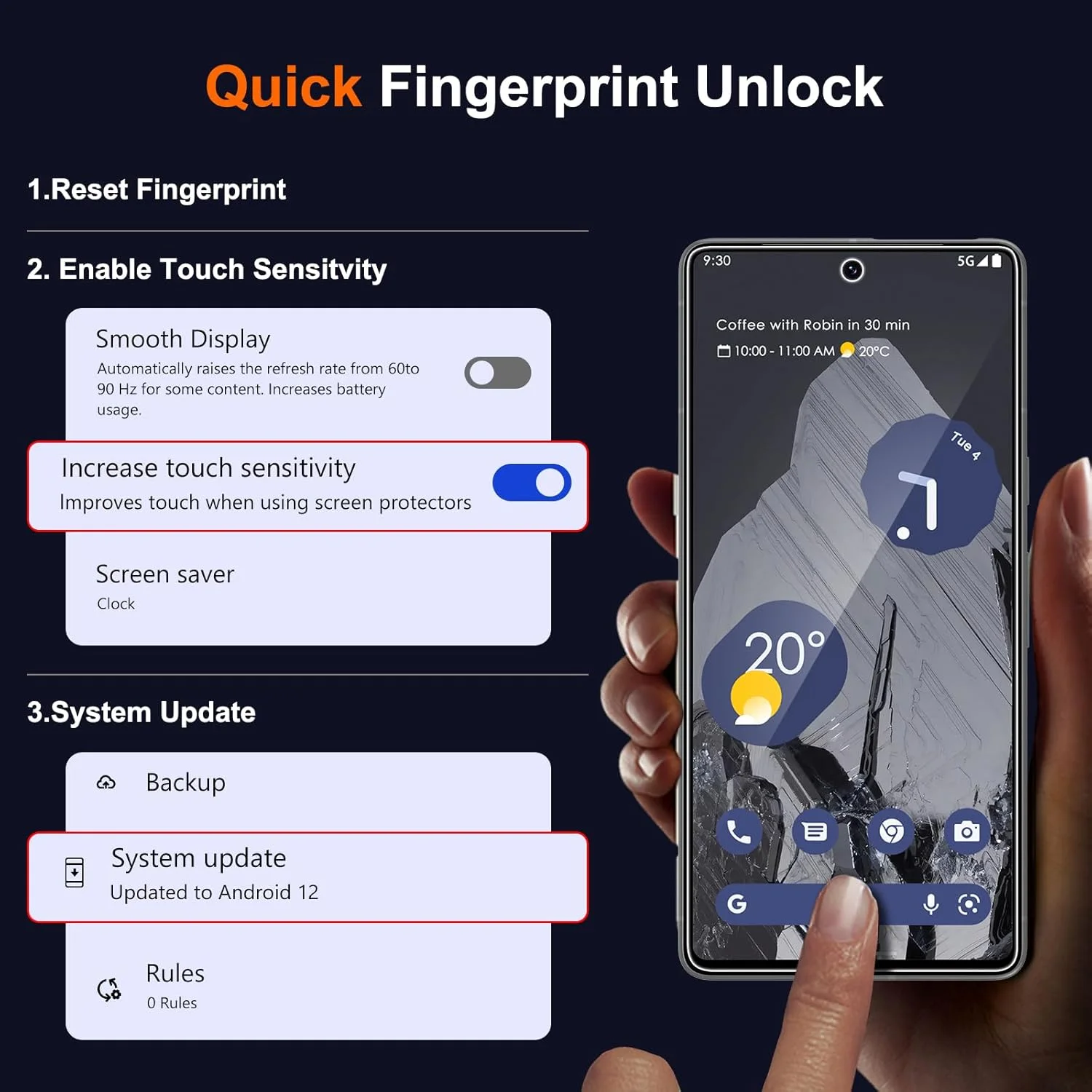 محافظ شیشه ای UniqueMe برای Google Pixel 8 [2 عدد استاندارد نظامی 9H و 2 عدد محافظ دوربین]، فیلم محافظ ضد خش با سختی 9H نصب آسان
