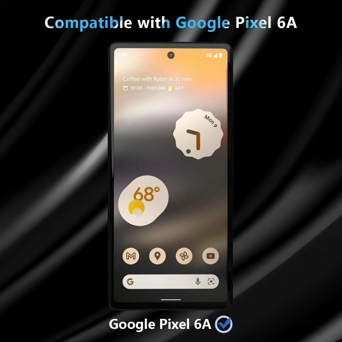 محافظ صفحه نمایش شیشه ای Gelaasso، بسته 2 عددی، سازگار با گوگل پیکسل 6A، سختی 9H، ضد خش، فیلم ضد جاسوسی، محافظ صفحه نمایش حریم خصوصی برای گوگل پیکسل 6A