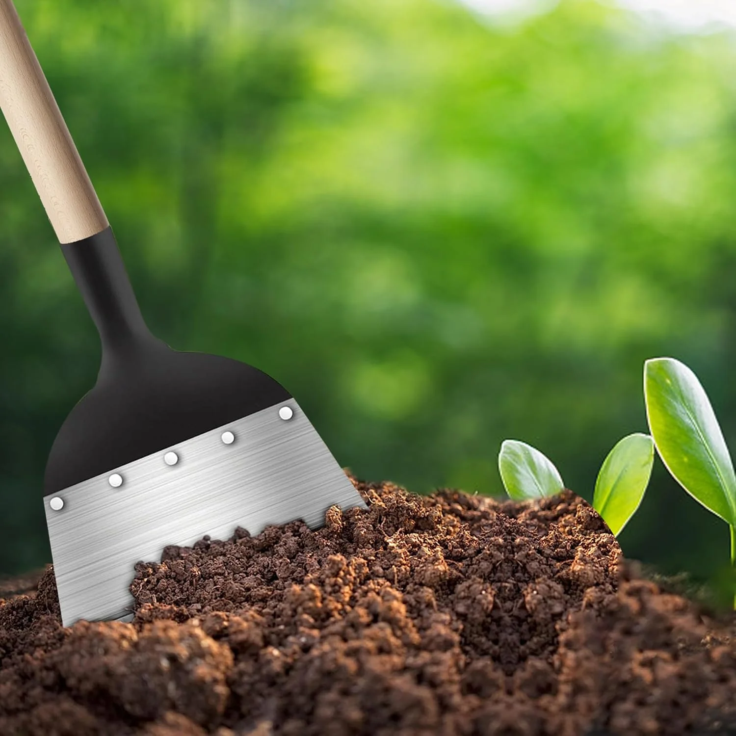 بیلچه باغبانی چند منظوره YeahBoom، ابزار علف هرز کنی چند منظوره، بیلچه فولادی تخت چند منظوره علف هرز کنی، ابزار علف هرز کنی کشاورزی برای باغ، علف هرز کنی