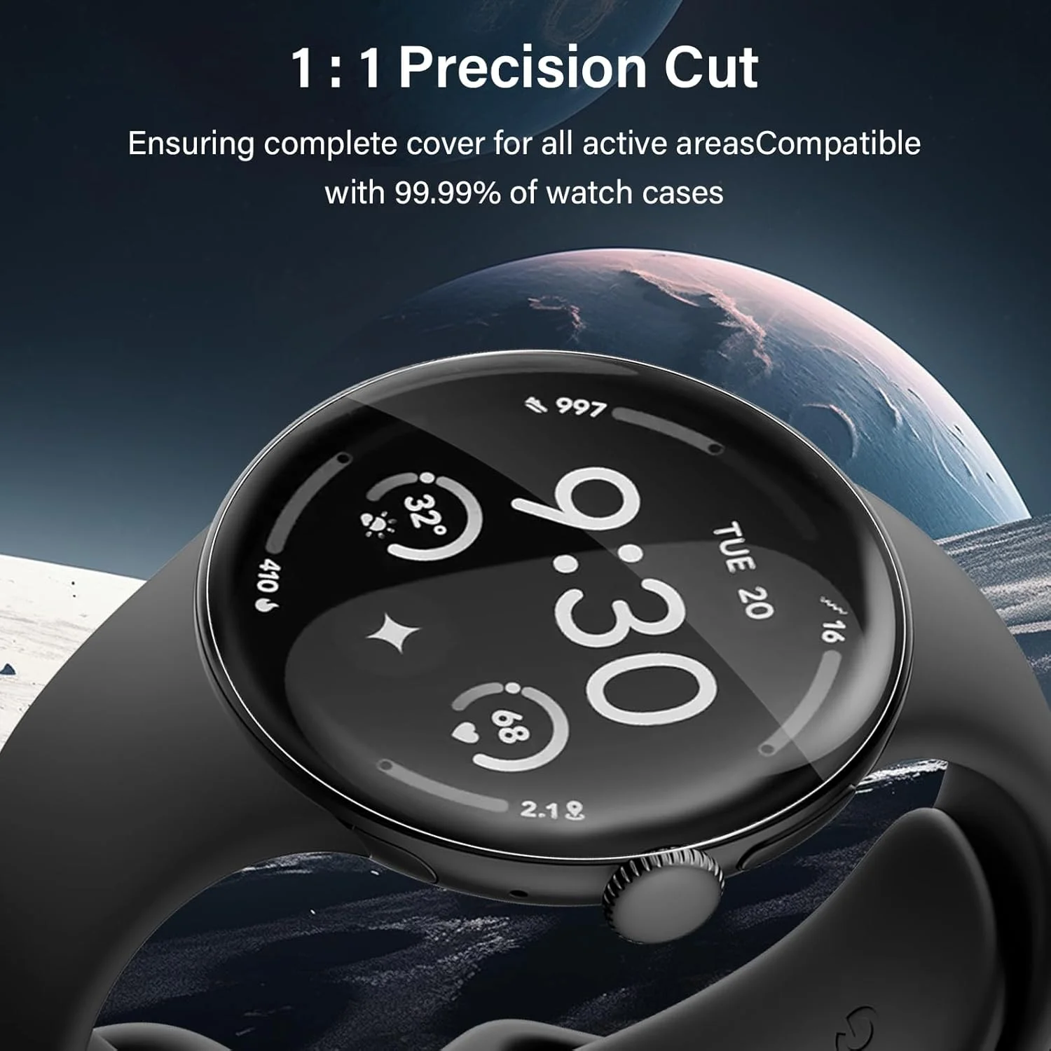 محافظ صفحه نمایش فوق العاده شفاف Funrae، بسته 4 عددی، سازگار با ساعت Google Pixel Watch 4 41mm، شیشه حرارت دیده، TPU انعطاف پذیر بدون حباب، ضد خش، فیلم محافظ صفحه نمایش ضد آب محافظ صفحه نمایش فوق العاده شفاف Funrae، بسته 4 عددی، سازگار با ساعت Google Pixel Watch 4 41mm، شیشه حرارت دیده، TPU انعطاف پذیر بدون حباب، ضد خش، فیلم محافظ صفحه نمایش ضد آب