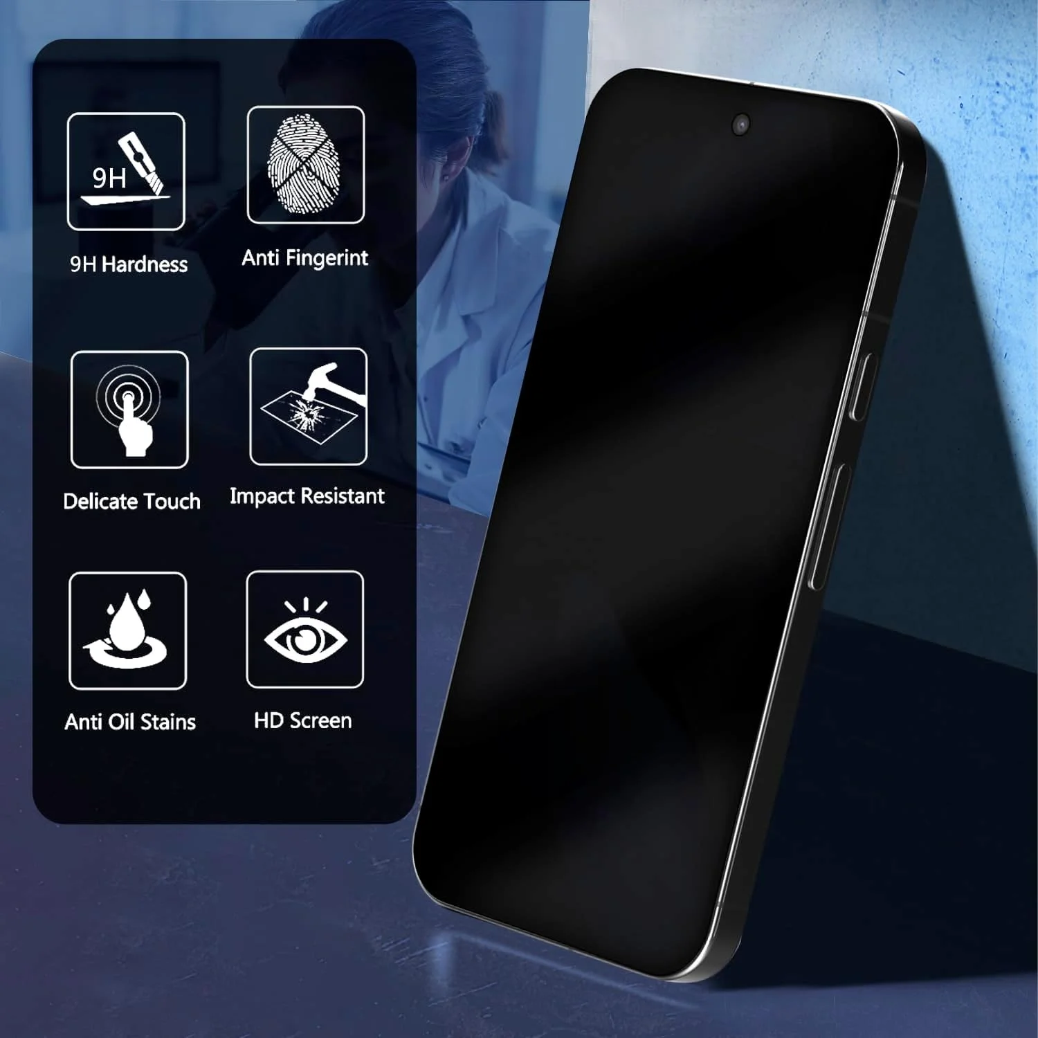 محافظ صفحه نمایش حریم خصوصی PaceBid سازگار با Google Pixel 9/Google Pixel 9 Pro، [2 عدد] [سختی 9H] [ضد خش] محافظ صفحه نمایش شیشه ای حرارت دیده ضد جاسوسی برای Google Pixel 9 Pro/Pixel 9