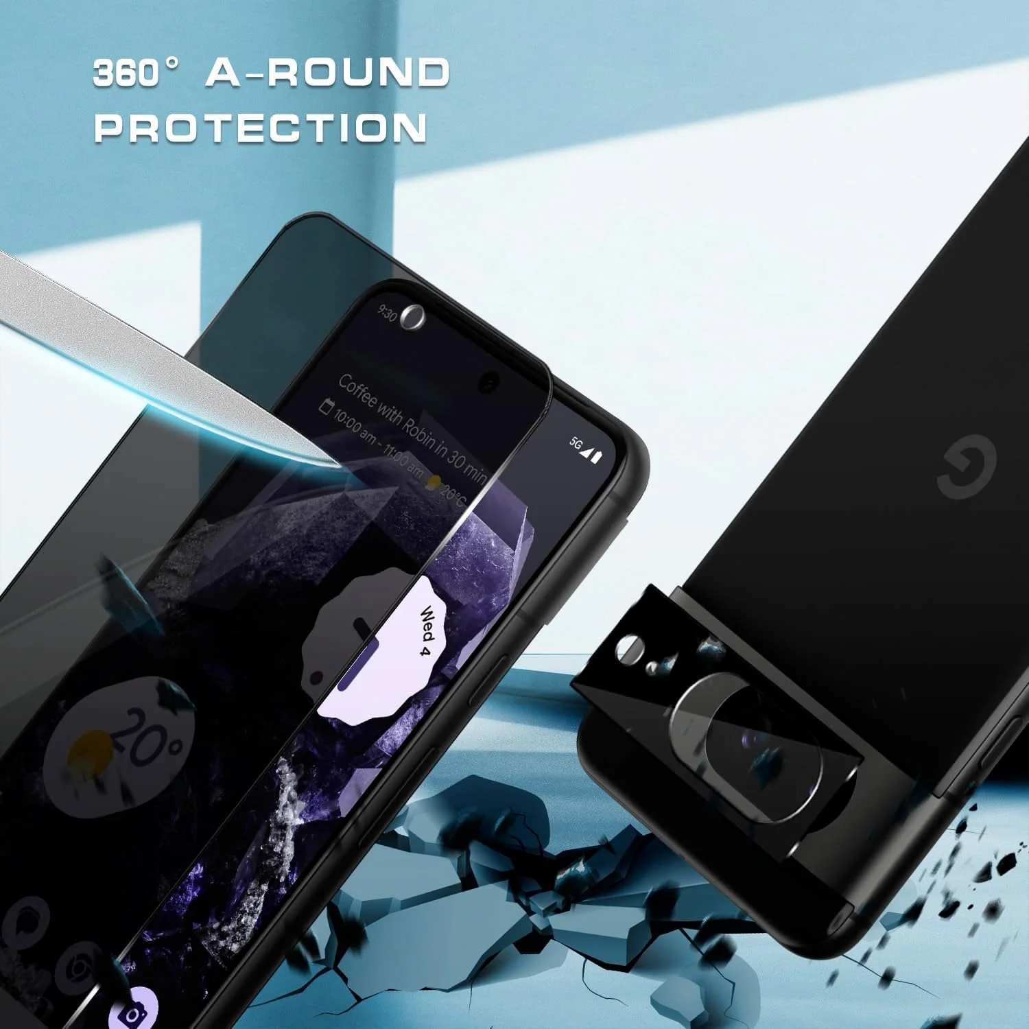 محافظ صفحه نمایش MiRowy سازگار با Google Pixel 8، 2+2 عدد فیلم شیشه ای حرارت دیده 9H ضد جاسوسی و محافظ دوربین، محافظ صفحه نمایش ضد خش و ضد جاسوسی برای Google Pixel 8 محافظ صفحه نمایش MiRowy سازگار با Google Pixel 8، 2+2 عدد فیلم شیشه ای حرارت دیده 9H ضد جاسوسی و محافظ دوربین، محافظ صفحه نمایش ضد خش و ضد جاسوسی برای Google Pixel 8