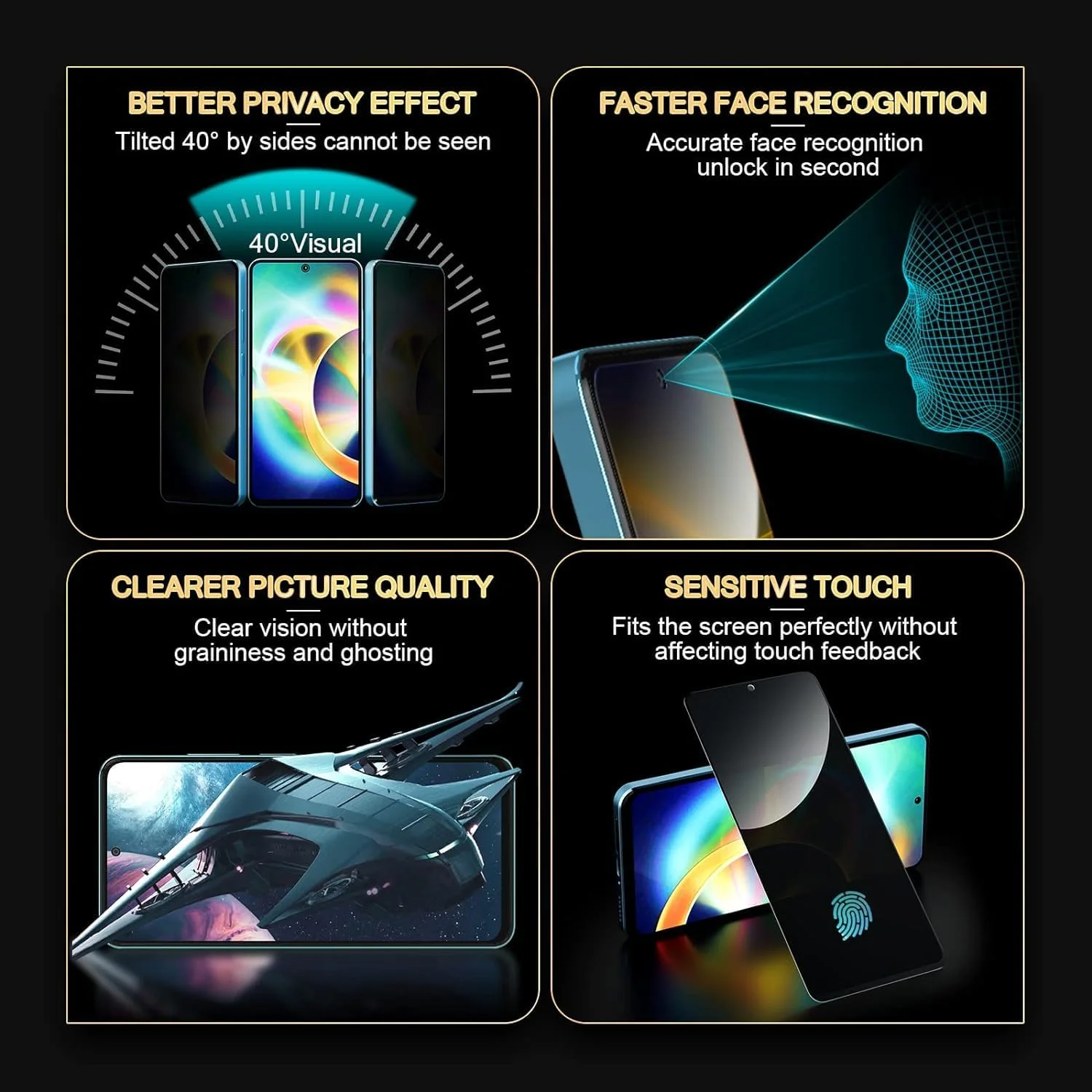 محافظ صفحه نمایش حریم خصوصی آکابیلا بسته 2 عددی برای گوگل پیکسل 9 پرو XL 5G 6.8 اینچ، شیشه حرارت دیده ضد جاسوسی