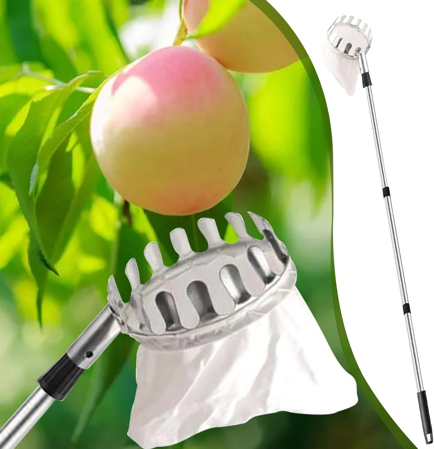 ابزار چیدن میوه - ابزار قابل تنظیم چیدن میوه، تجهیزات سبک وزن گیرنده طراحی حرفه ای برای برداشت کشاورزی خانه مزرعه در فضای باز