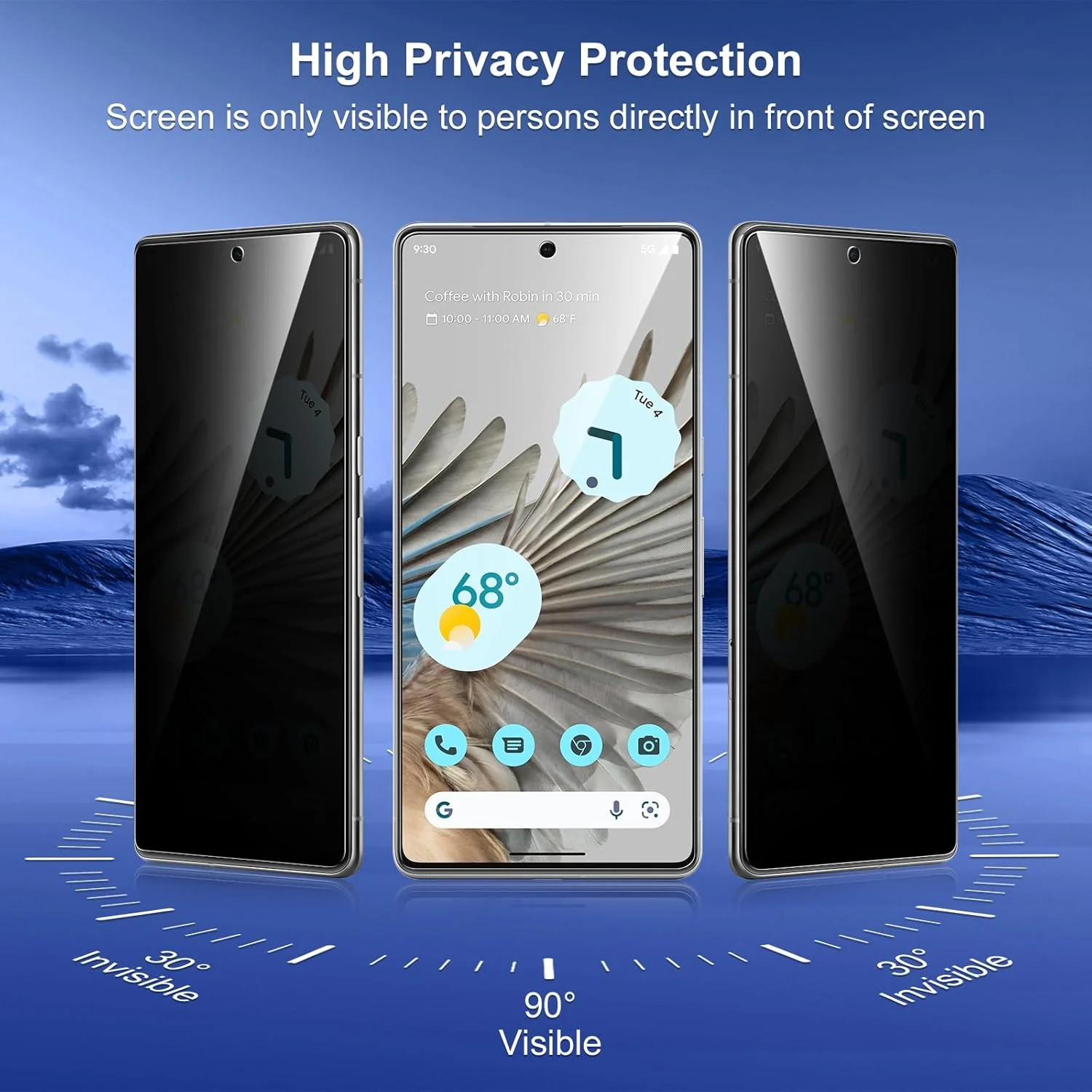 محافظ صفحه نمایش حریم خصوصی Phoona برای گوگل پیکسل 7 پرو، بسته 2 عددی محافظ صفحه نمایش ضد جاسوسی، محافظ صفحه نمایش حریم خصوصی شیشه حرارت دیده با سختی 9H بدون حباب محافظ صفحه نمایش حریم خصوصی Phoona برای گوگل پیکسل 7 پرو، بسته 2 عددی محافظ صفحه نمایش ضد جاسوسی، محافظ صفحه نمایش حریم خصوصی شیشه حرارت دیده با سختی 9H بدون حباب