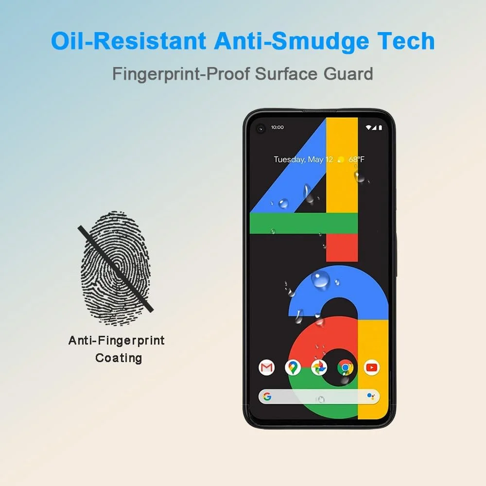 محافظ صفحه نمایش HYGMOCC طراحی شده برای Google Pixel 4A 4G، شیشه حرارت دیده، ضد خش، ضد اثر انگشت و بدون حباب