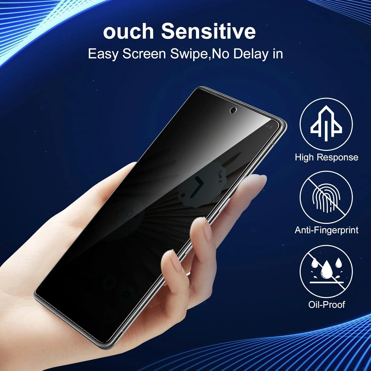 محافظ صفحه نمایش حریم خصوصی Phoona برای گوگل پیکسل 7 پرو، بسته 2 عددی محافظ صفحه نمایش ضد جاسوسی، محافظ صفحه نمایش حریم خصوصی شیشه حرارت دیده با سختی 9H بدون حباب محافظ صفحه نمایش حریم خصوصی Phoona برای گوگل پیکسل 7 پرو، بسته 2 عددی محافظ صفحه نمایش ضد جاسوسی، محافظ صفحه نمایش حریم خصوصی شیشه حرارت دیده با سختی 9H بدون حباب