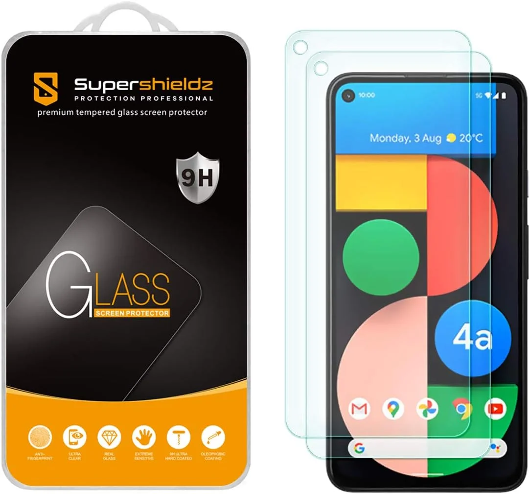 Supershieldz (2 Pack) for Google Pixel 4a (5G) 6.2-inch/Pixel 4a 5G UW [Not Fit for Pixel 4a 5.8-inch] Tempered Glass Screen Protector, 0.33mm, Anti Scratch, Bubble Free
