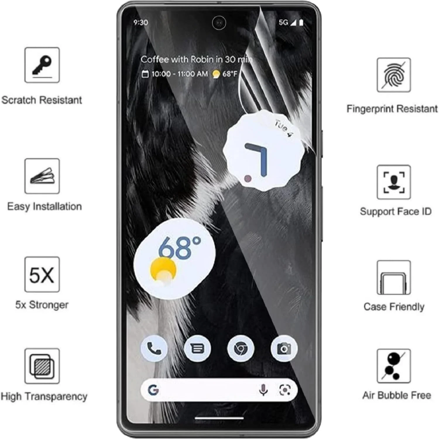 محافظ صفحه نمایش زونیی برای گوگل پیکسل 7، 3 عدد، [غیر شیشه ای، فیلم TPU] محافظ صفحه نمایش TPU نرم و شفاف HD برای گوگل پیکسل 7 - 6.3 اینچ، حساسیت بالا، نصب آسان