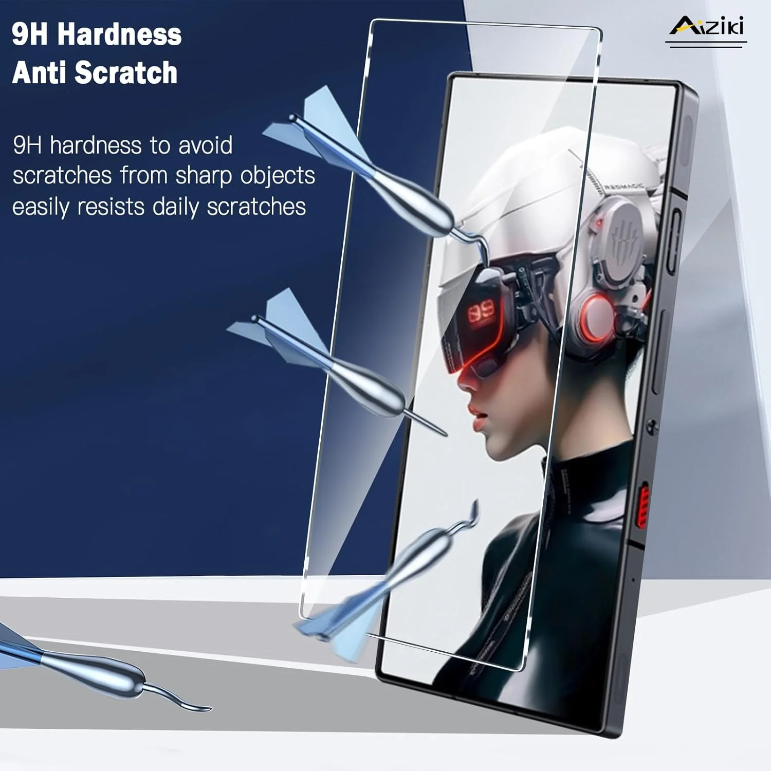 محافظ صفحه نمایش Aiziki [بسته 2 عددی] برای Red Magic 9 Pro/Red Magic 9S Pro/Nubia Z60 Ultra، شیشه حرارت دیده، سختی 9H، مقاوم در برابر خراش، سازگار با قاب، بدون حباب برای شیشه حرارت دیده RedMagic 9 Pro