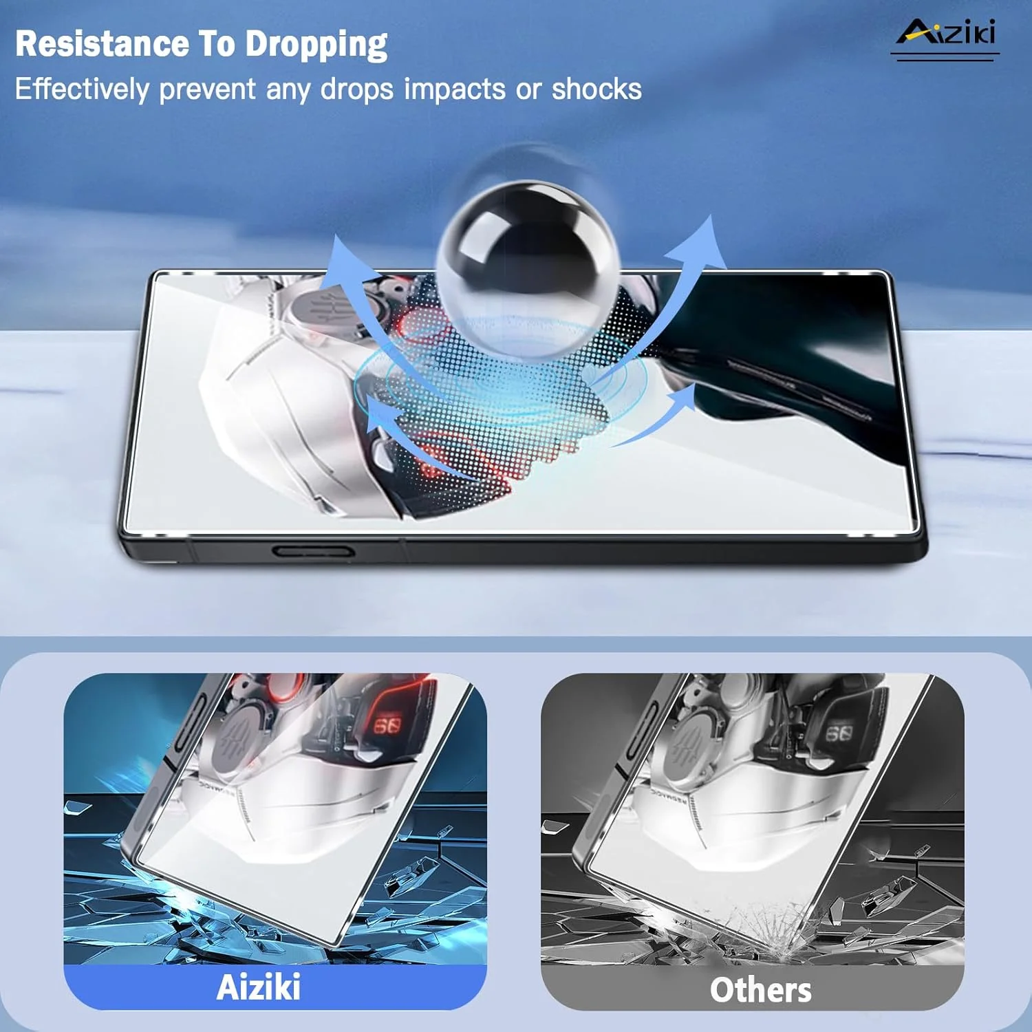 محافظ صفحه نمایش Aiziki [بسته 2 عددی] برای Red Magic 9 Pro/Red Magic 9S Pro/Nubia Z60 Ultra، شیشه حرارت دیده، سختی 9H، مقاوم در برابر خراش، سازگار با قاب، بدون حباب برای شیشه حرارت دیده RedMagic 9 Pro