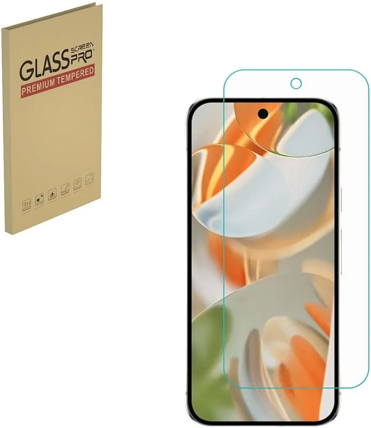 محافظ صفحه نمایش شیشه ای تمپرد طراحی شده برای گوگل پیکسل 9 پرو، شفافیت HD، سختی 9H، ضد خش، سازگار با قاب (1 عدد)