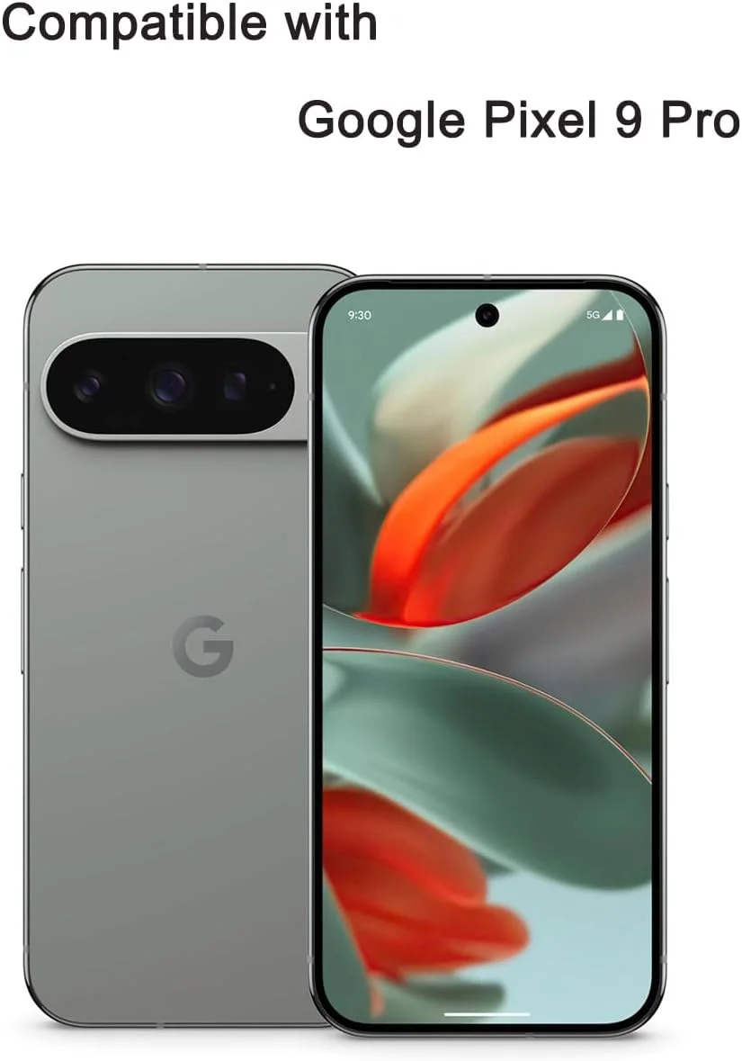 محافظ صفحه نمایش شیشه ای تمپرد طراحی شده برای گوگل پیکسل 9 پرو، شفافیت HD، سختی 9H، ضد خش، سازگار با قاب (1 عدد)