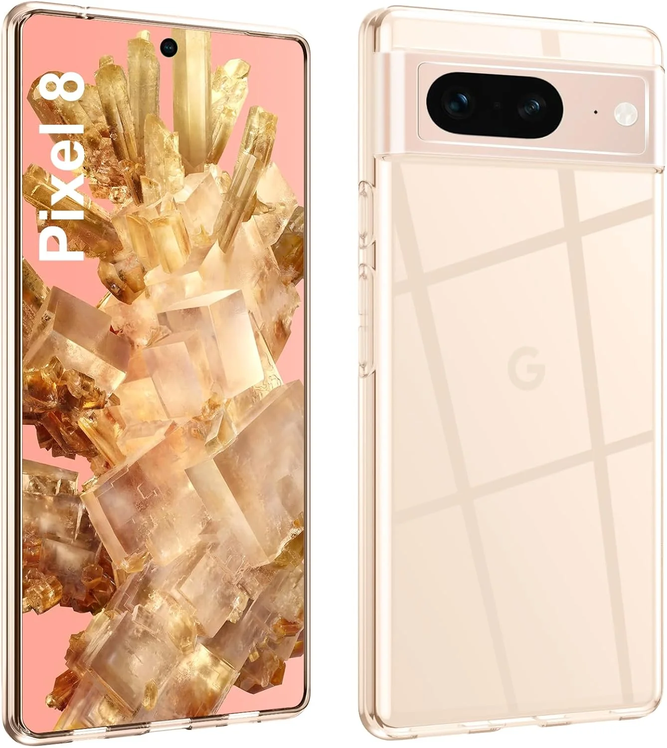 کاور Kiewhay سازگار با قاب Google Pixel 8، [مناسب Pixel 8 Pro نیست] [ضد زردی] [فوق العاده باریک] [شفاف HD] [محافظت در برابر سقوط] قاب TPU سیلیکونی - شفاف
