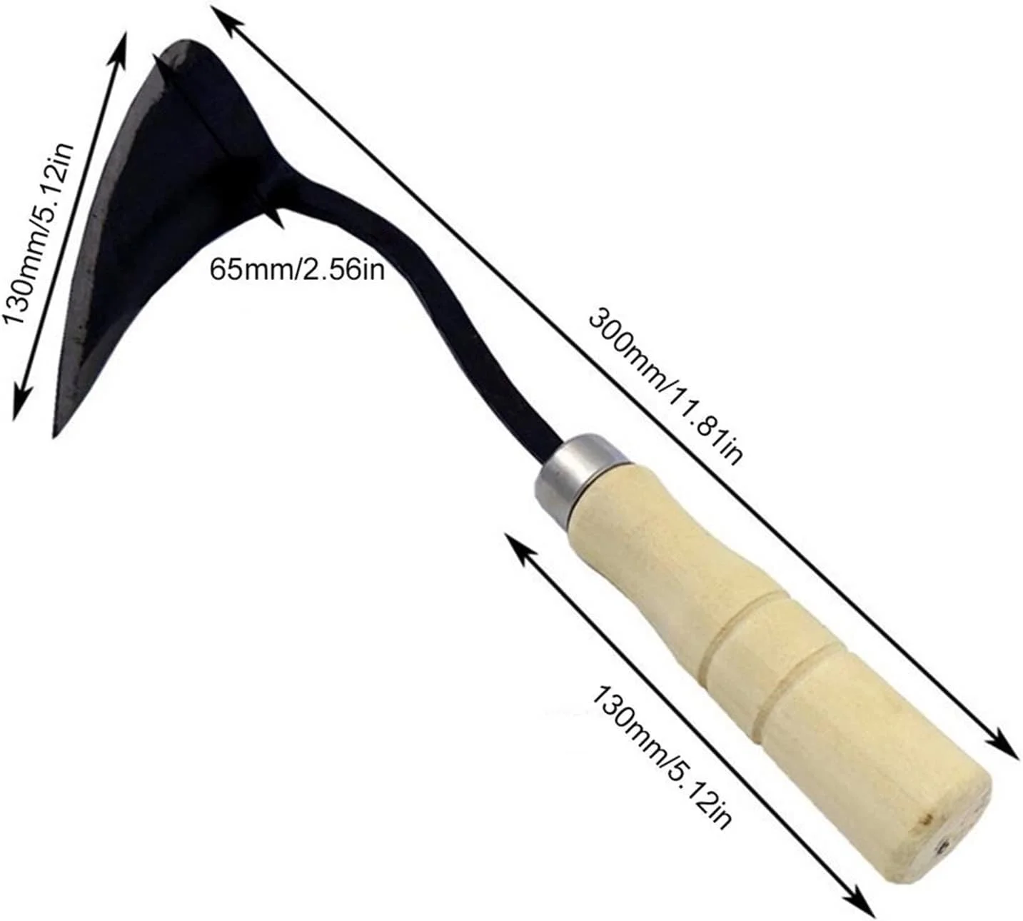 بیلچه باغبانی سوناکسو، دسته چوبی، دسته خمیده، نوک مثلثی، بیلچه باغبانی کشاورزی، ابزار کاشت نهال