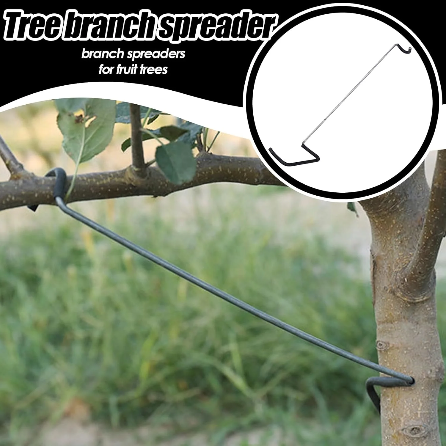 شاخه باز کن درختان میوه | کشنده شاخه درخت میوه 10 عددی | با آستین محافظ ابزار خم کننده 36 سانتی متر برای کاشت چمن، مراقبت از خاک باغ، کشاورزی، باغ کشاورزی و چمن