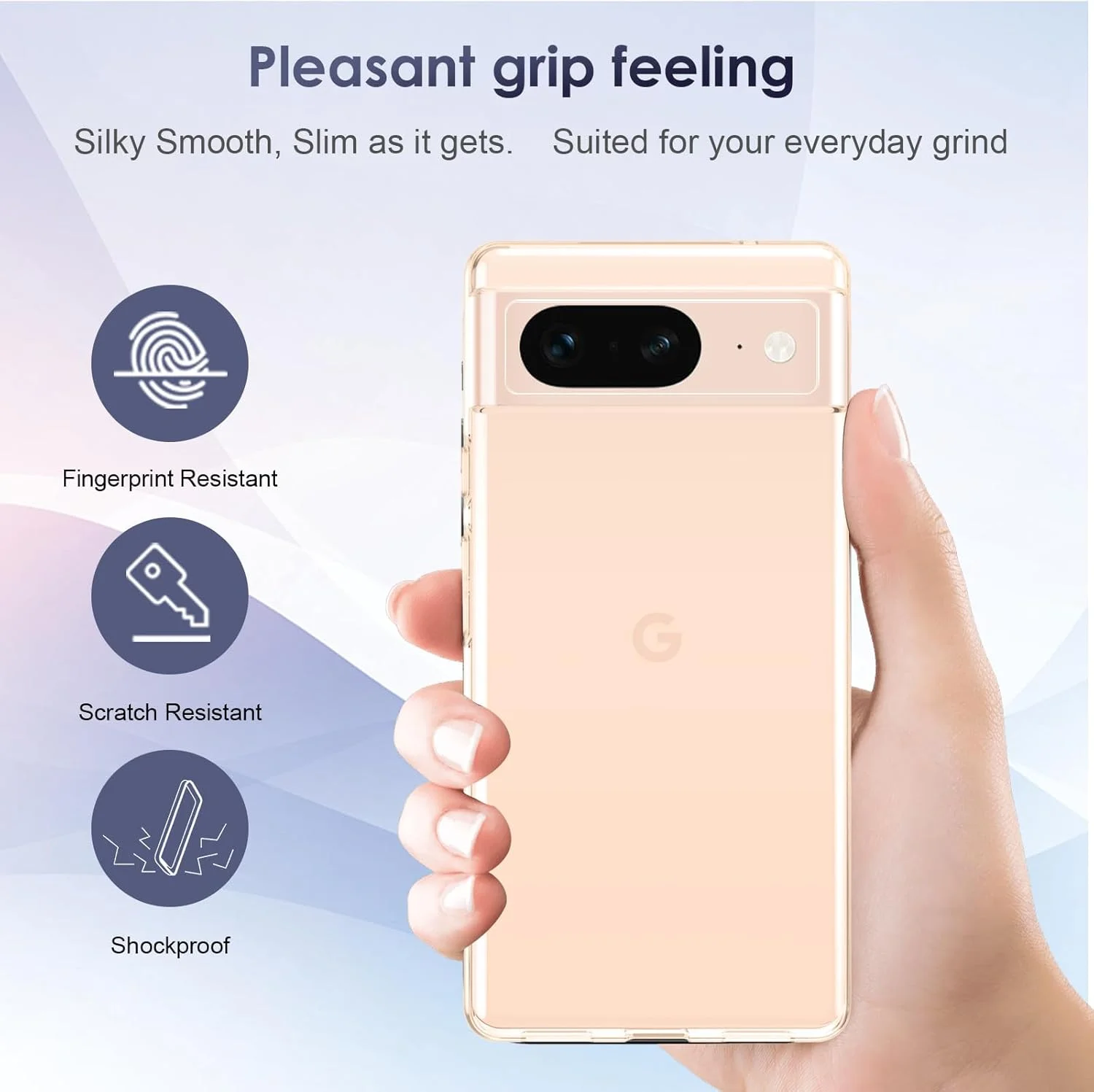 کاور Kiewhay سازگار با قاب Google Pixel 8، [مناسب Pixel 8 Pro نیست] [ضد زردی] [فوق العاده باریک] [شفاف HD] [محافظت در برابر سقوط] قاب TPU سیلیکونی - شفاف