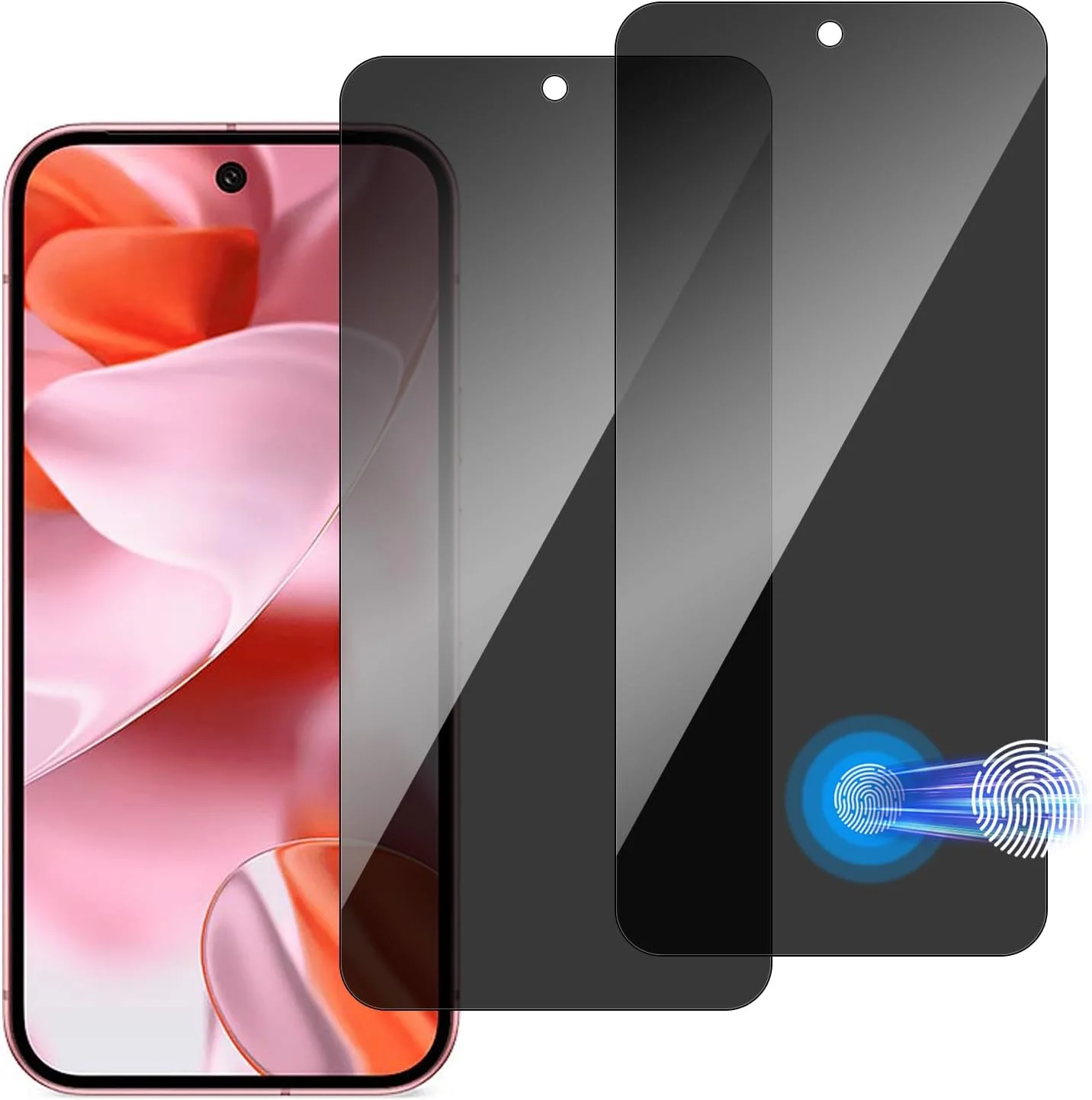محافظ صفحه نمایش حریم خصوصی شیشه ای حرارت دیده chejuza برای گوگل پیکسل 9/9 پرو 5G [بسته 2 عددی]، سختی 9H، شیشه محافظ پوشش کامل، ضد جاسوسی، محافظ صفحه نمایش HD بدون حباب