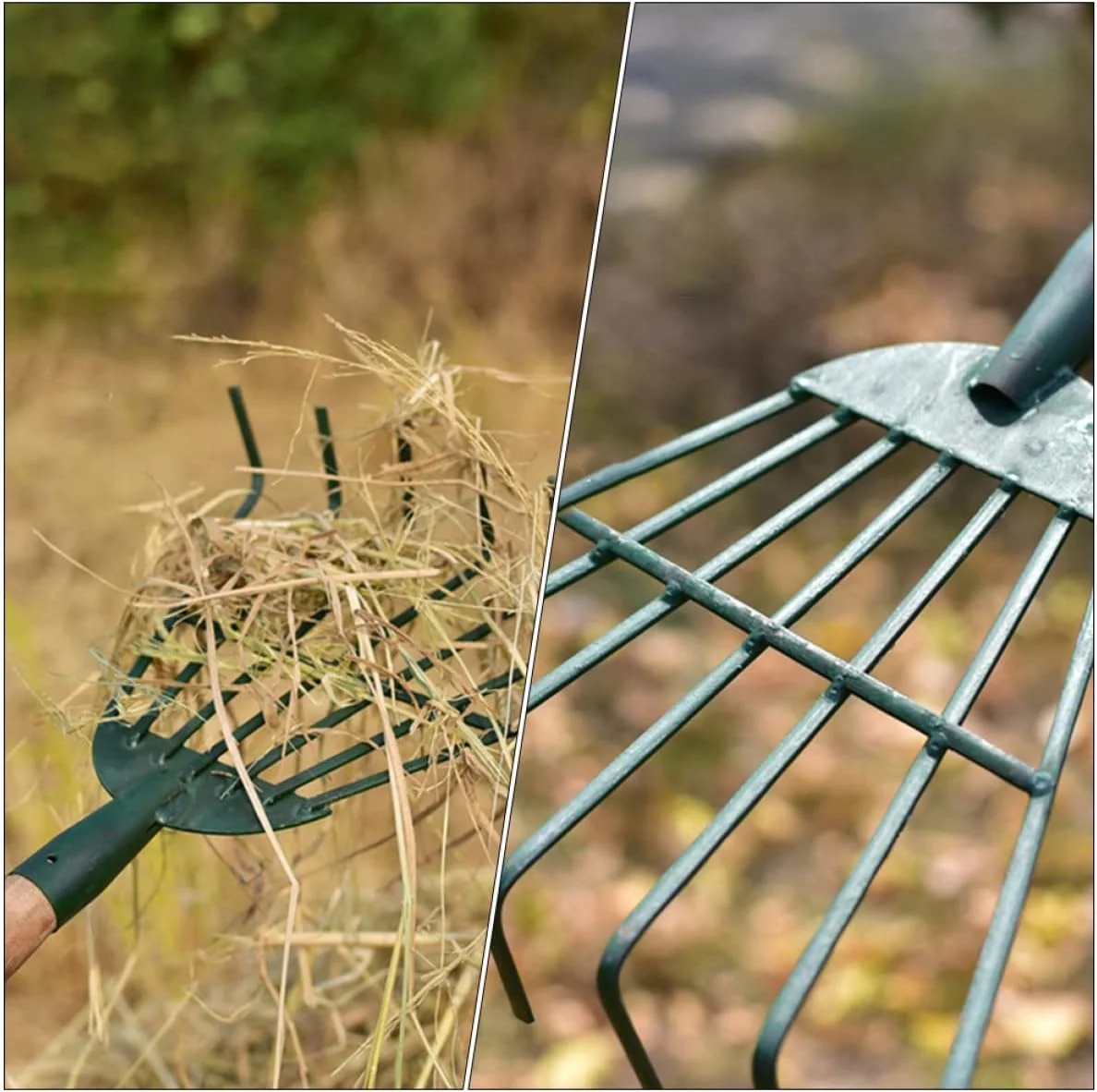 چنگک برگ جمع کن دندانه دار لوازم جانبی چمن دسته بالکن بوته شخم زنی چند منظوره تمیز کردن حیاط پشتی ابزار کشاورزی مزرعه بدون فن با دندانه برای حفر