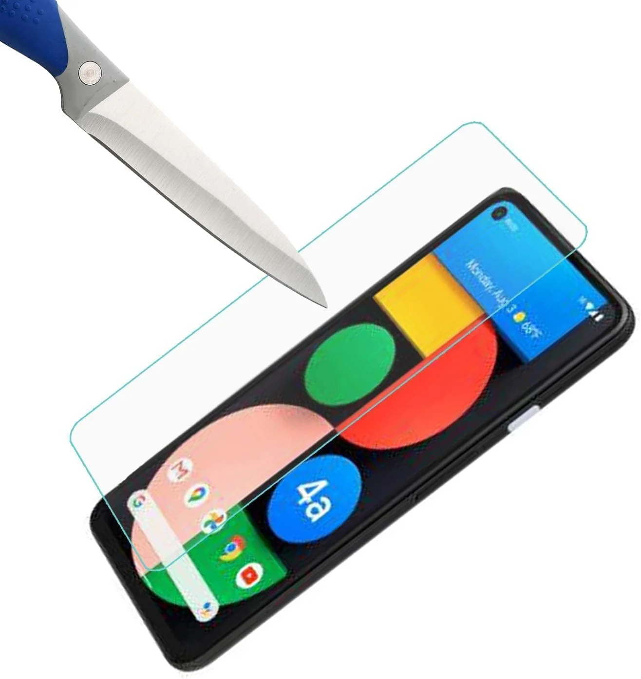 محافظ صفحه نمایش Mr.Shield برای گوگل پیکسل 5a [شیشه حرارت دیده] [سختی 9H] [بسته 3 عددی]
