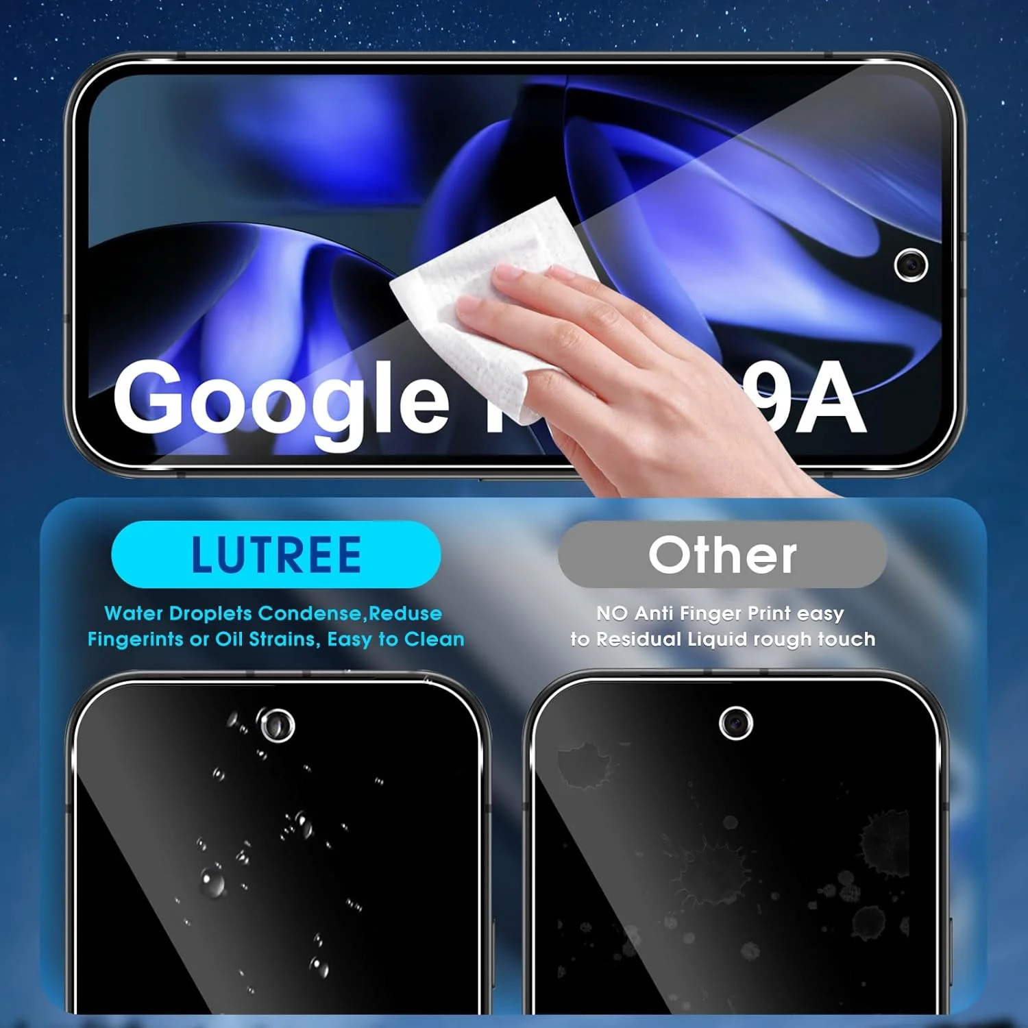 محافظ صفحه نمایش شیشه ای حرارت دیده Lutree برای گوگل پیکسل 9a، بسته 2 عددی + 2 شیشه محافظ + فیلم محافظ دوربین (مشکی)، محافظ صفحه نمایش HD با سختی 9H، محافظ صفحه نمایش ضد خش محافظ صفحه نمایش شیشه ای حرارت دیده Lutree برای گوگل پیکسل 9a، بسته 2 عددی + 2 شیشه محافظ + فیلم محافظ دوربین (مشکی)، محافظ صفحه نمایش HD با سختی 9H، محافظ صفحه نمایش ضد خش