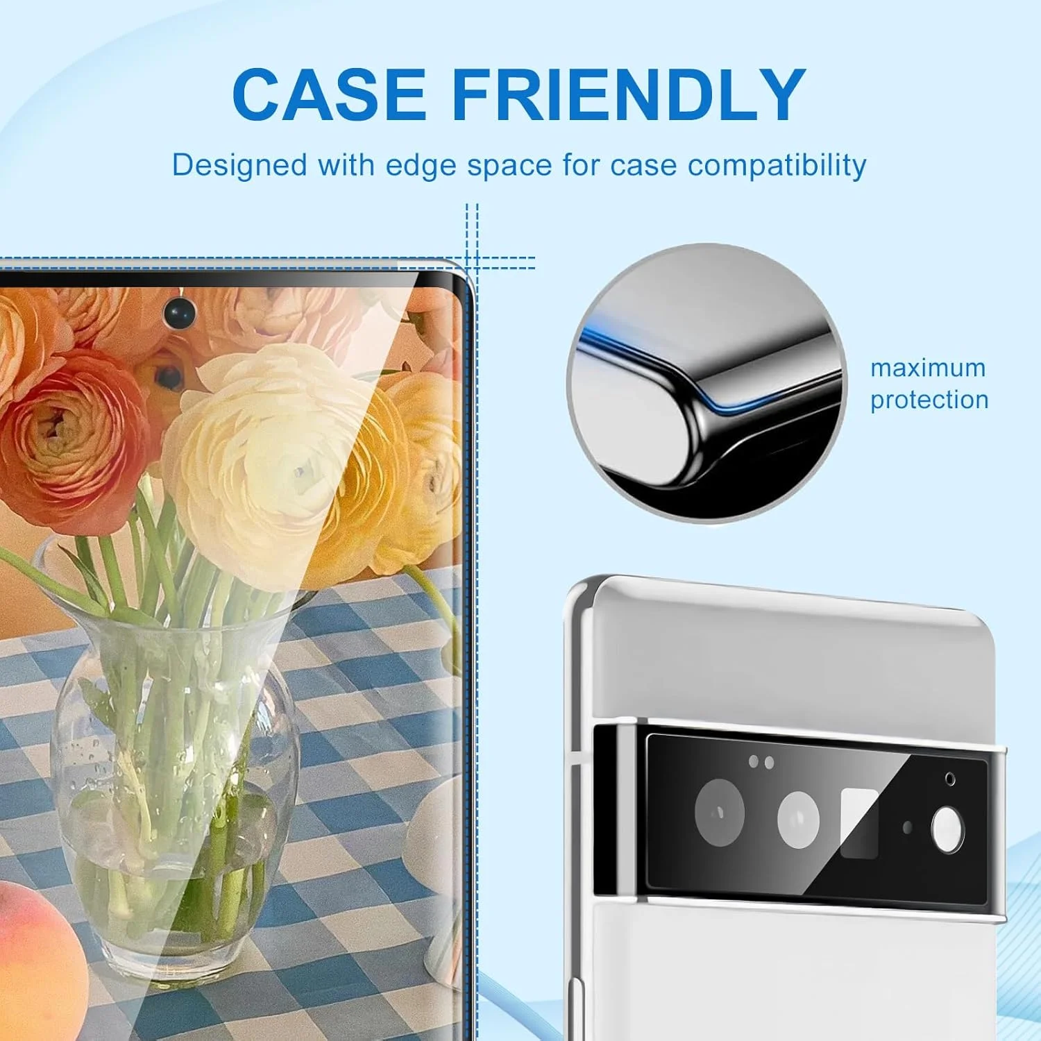 محافظ صفحه نمایش شیشه ای حرارت دیده uShield برای گوگل پیکسل 6 پرو، محافظ صفحه ضد خش، محافظ صفحه ضد اثر انگشت، 2 عدد محافظ صفحه نمایش + 2 عدد محافظ دوربین محافظ صفحه نمایش شیشه ای حرارت دیده uShield برای گوگل پیکسل 6 پرو، محافظ صفحه ضد خش، محافظ صفحه ضد اثر انگشت، 2 عدد محافظ صفحه نمایش + 2 عدد محافظ دوربین