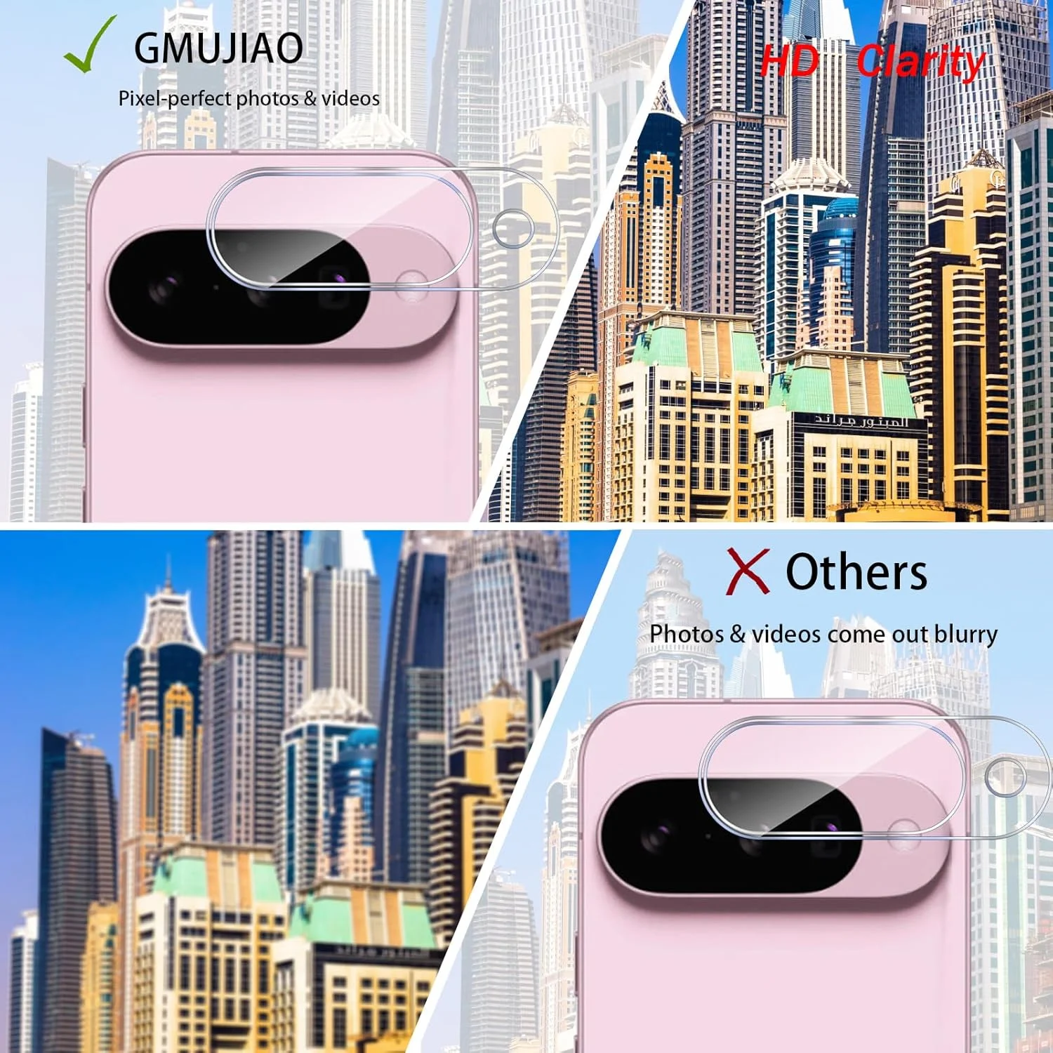 MGUEIAO [بسته 2+2 سازگار با Google Pixel 10 شامل محافظ صفحه نمایش شیشه ای و محافظ لنز دوربین، فیلم شیشه ای حرارت دیده HD تمام صفحه [ضد خرد شدن] - مشکی