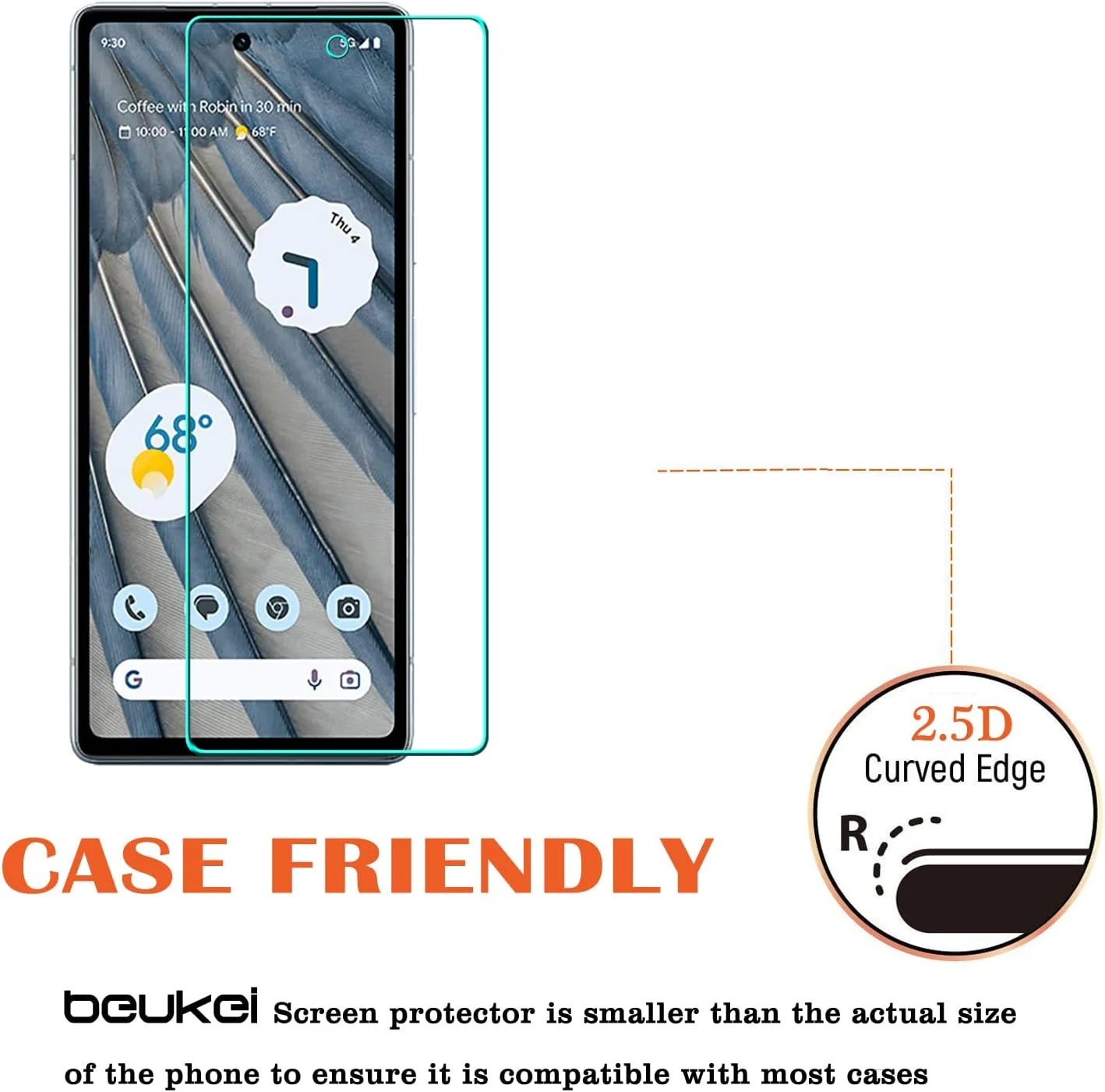 محافظ صفحه نمایش شیشه ای حرارت دیده Beukei سازگار با Google Pixel 7a 5G (بسته 3 عددی)، حساس به لمس، سازگار با قاب، سختی 9H محافظ صفحه نمایش شیشه ای حرارت دیده Beukei سازگار با Google Pixel 7a 5G (بسته 3 عددی)، حساس به لمس، سازگار با قاب، سختی 9H