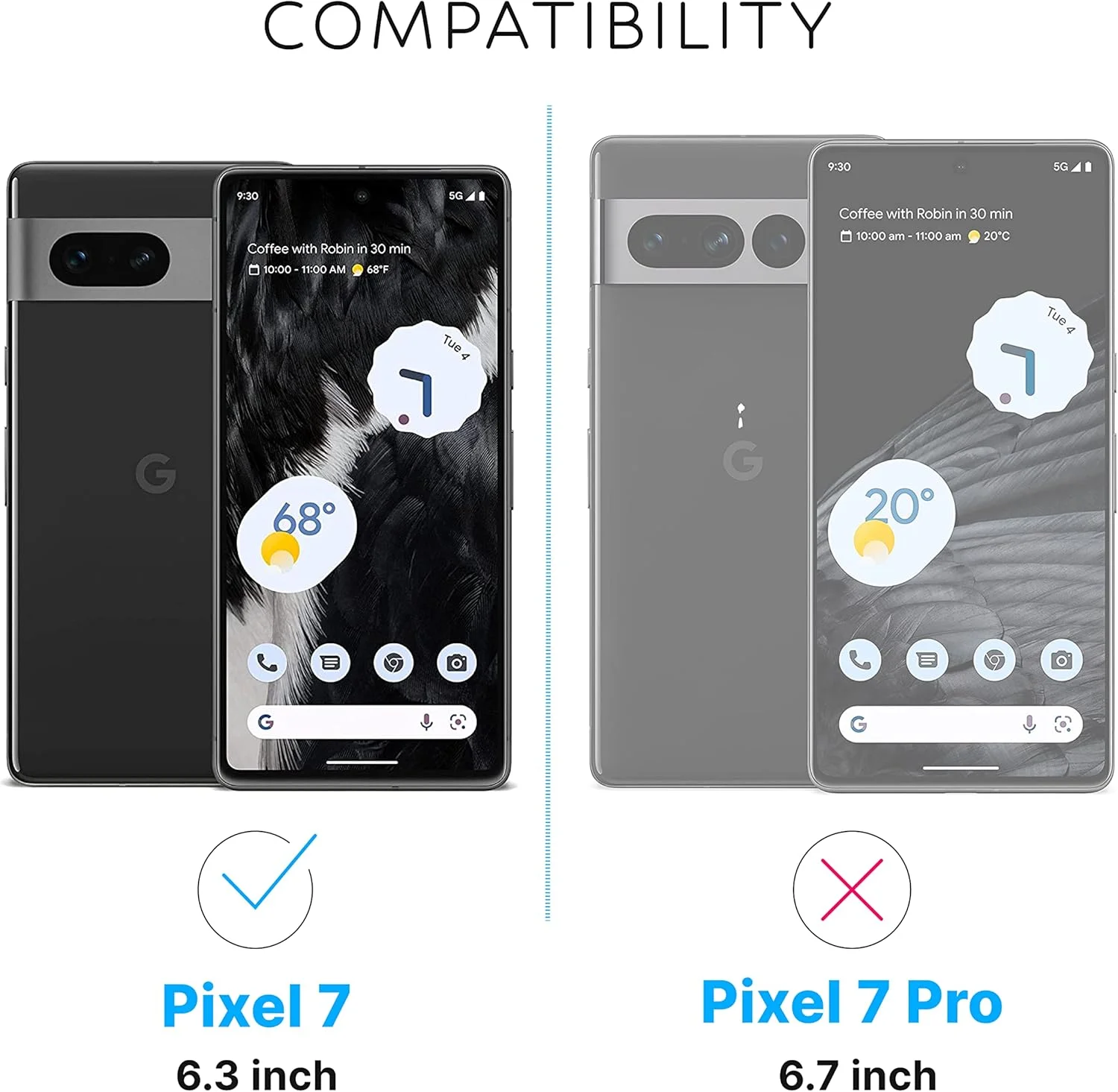 محافظ صفحه نمایش شیشه ای حرارت دیده Inskin برای گوگل پیکسل 7 با اندازه 6.3 اینچ - مجموعه نهایی 2+2 به همراه محافظ لنز دوربین و سینی تراز خودکار - Ultra HD، سازگار با اثر انگشت، سازگار با قاب