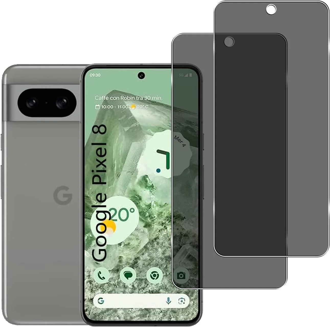 محافظ صفحه نمایش حریم خصوصی YIFNTANG [2 عدد] برای Google Pixel 8 5G، سختی 9H، ضد خش، محافظ صفحه نمایش شیشه ای حرارت دیده ضد جاسوسی برای Google Pixel 8 5G