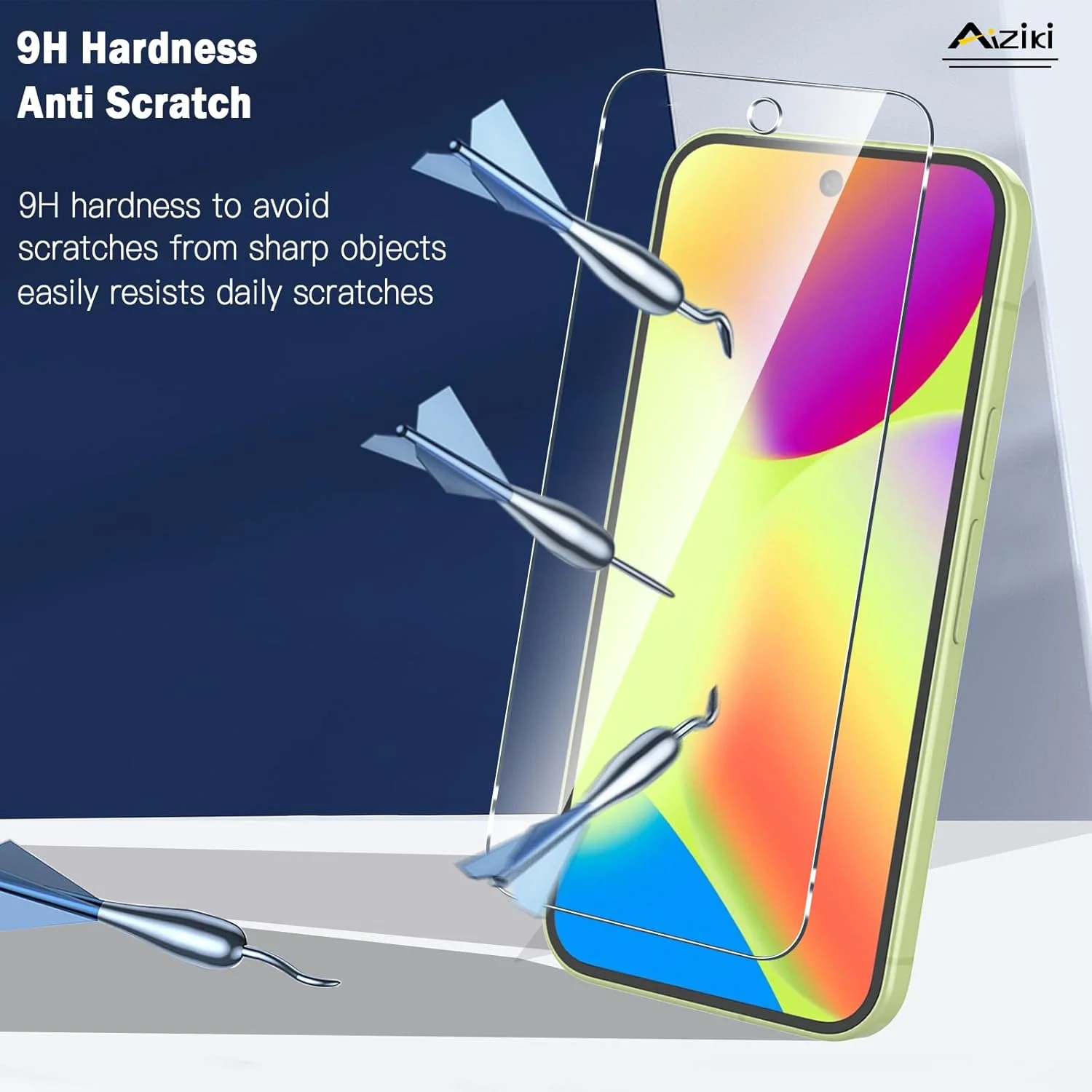 محافظ صفحه نمایش شیشه ای Aiziki [3 عدد برای گوگل پیکسل 10/10 پرو با ابزار نصب آسان، 0.33 میلی متر فوق العاده شفاف، ضد اثر انگشت، بدون حباب، فوق العاده مقاوم، HD شفاف]