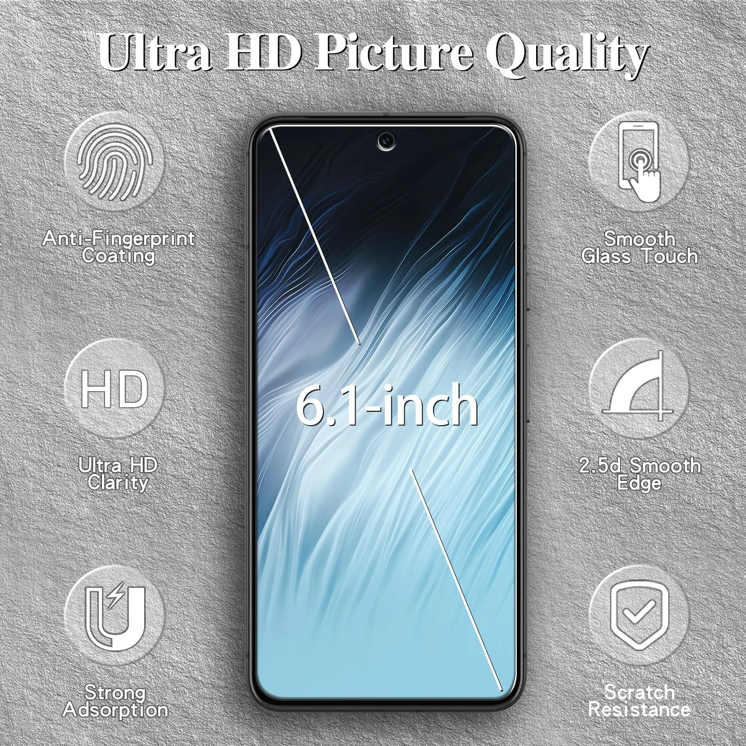 محافظ صفحه نمایش [بسته 3 عددی] Kesuwe برای Google Pixel 8a، شیشه حرارت دیده، ضد خش، ضد شکستگی، ضد ضربه، بدون حباب، شفاف HD، سازگار با قاب، نصب آسان