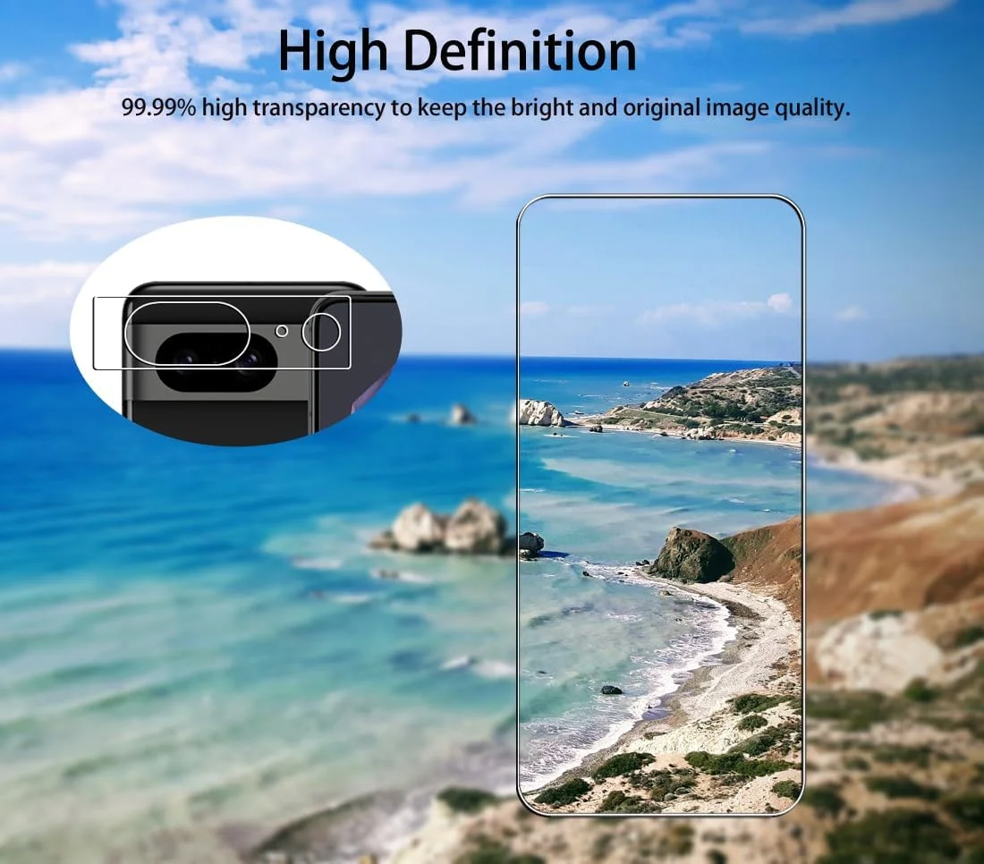 محافظ صفحه نمایش Afikyutu برای گوگل پیکسل 8، 2 عدد شیشه حرارت دیده + 2 عدد محافظ لنز دوربین، ضد خش، نصب آسان، شیشه حرارت دیده با سختی 9H محافظ صفحه نمایش Afikyutu برای گوگل پیکسل 8، 2 عدد شیشه حرارت دیده + 2 عدد محافظ لنز دوربین، ضد خش، نصب آسان، شیشه حرارت دیده با سختی 9H