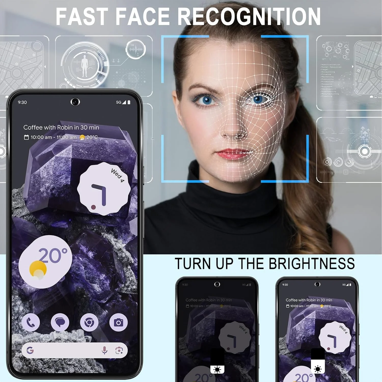 محافظ صفحه حریم خصوصی MiKoyi سازگار با Google Pixel 8 [2 + 2 عدد] فیلم محافظ لنز دوربین ضد جاسوسی ضد خش سختی 9H برای Google Pixel 8