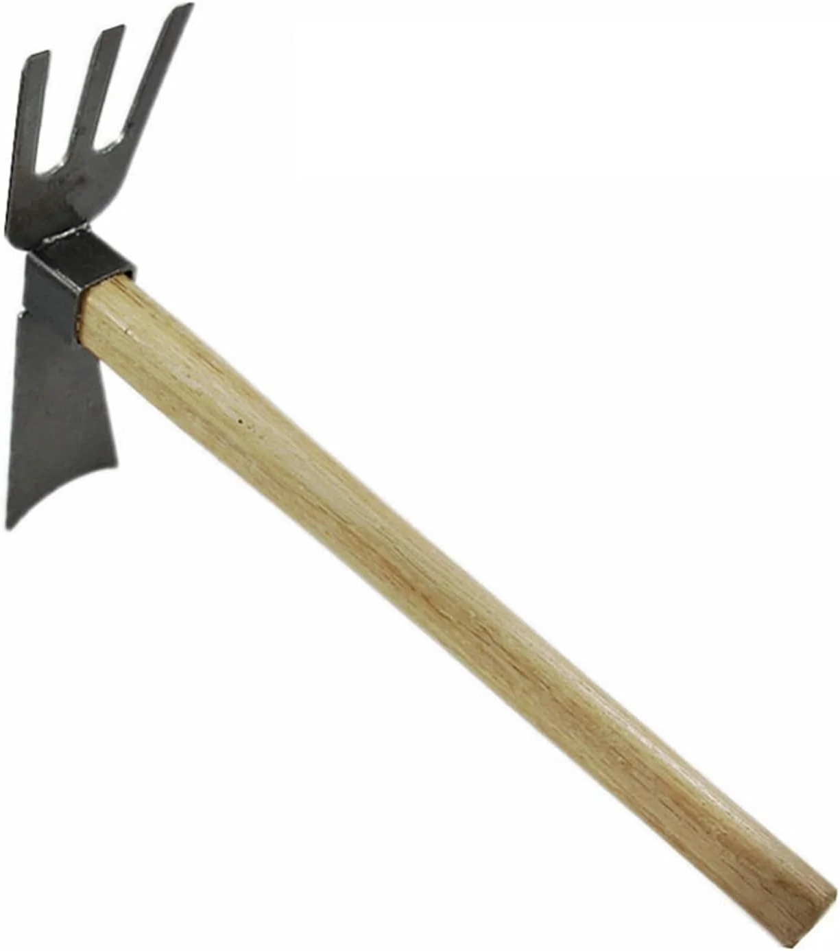 SONAXO Hoe Dual-purpose hoe short wooden handle carbon steel agricultural anti-stripping small hoe hoeing farming tools gardening tools