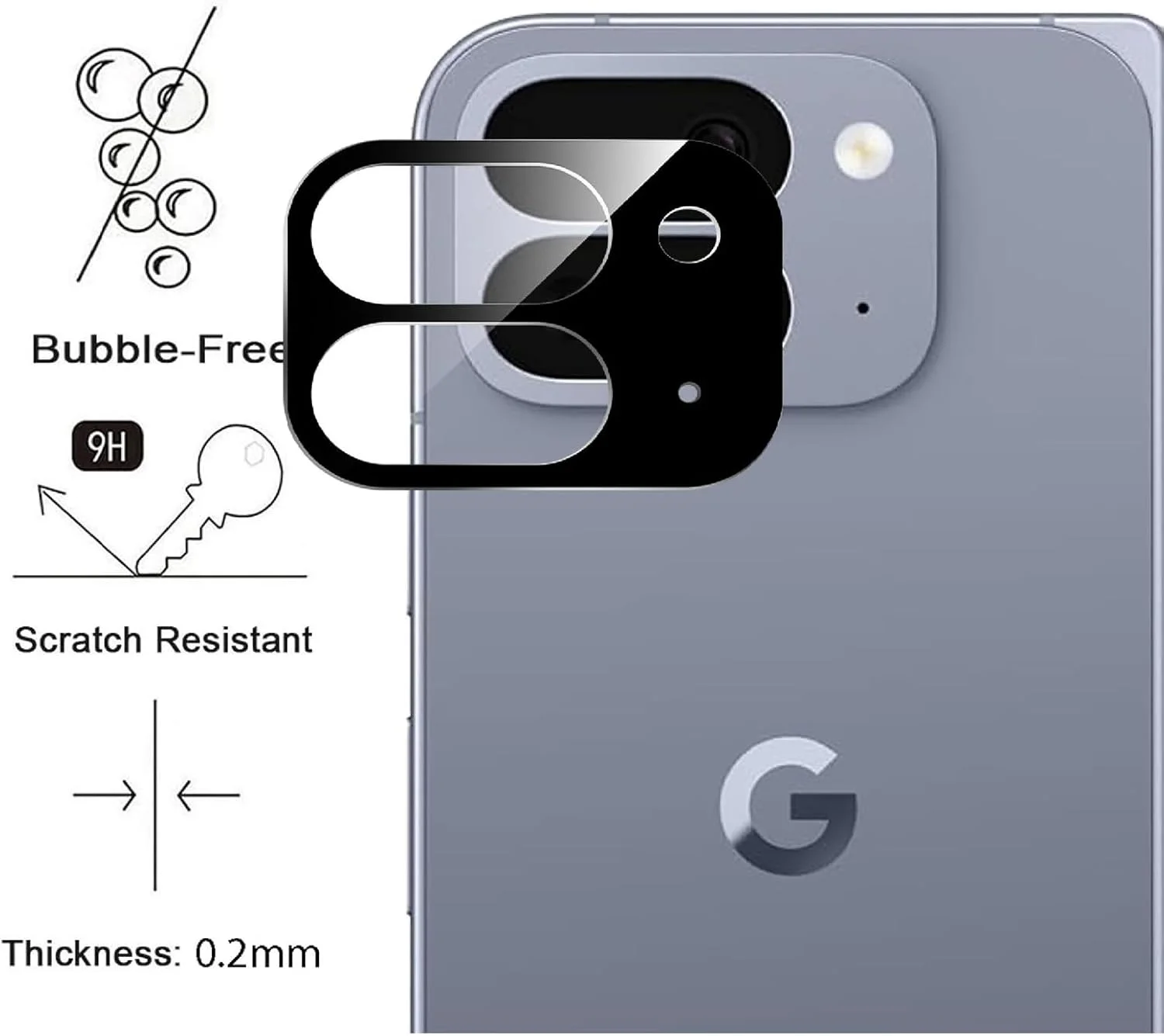 GIOPUEY بسته 2 عددی محافظ دوربین [محافظت کامل] سازگار با Google Pixel 10 Pro Fold، محافظ صفحه نمایش شیشه ای HD [ضد اثر انگشت] محافظ دوربین