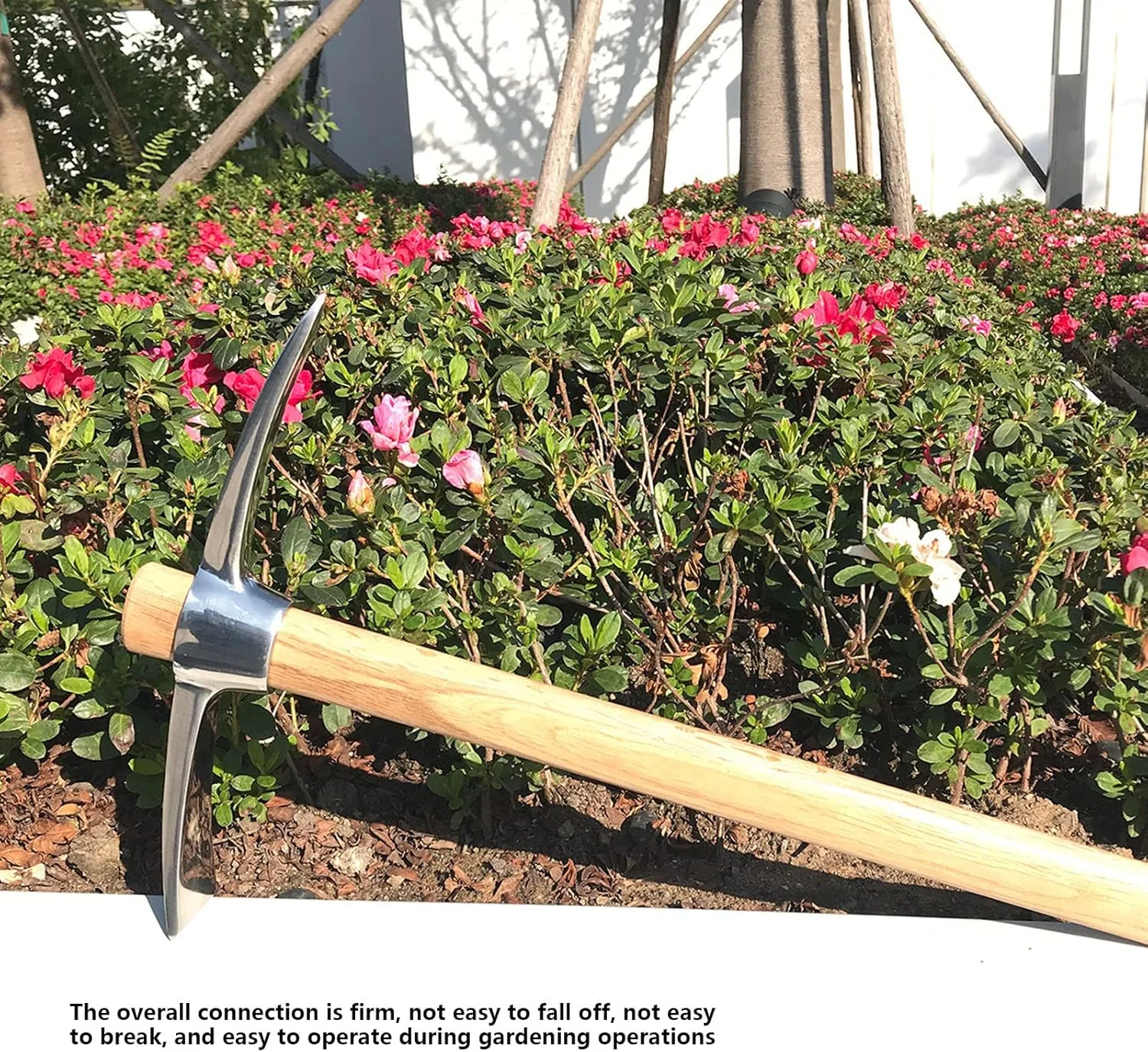 بیلچه دستی 40 سانتی متری، بیل و کلنگ باغبانی کشاورزی فولادی ضد زنگ بادوام و محکم با دسته چوبی