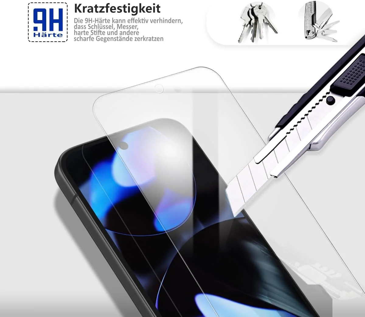 محافظ صفحه نمایش Three-Tree برای Google Pixel 9 Pro 5G، [تشخیص اثر انگشت با دقت بالا] فیلم لمسی حساس، محافظ صفحه شیشه ای حرارت دیده ضد خش 9H بسته 2 عددی برای Google Pixel 9 Pro