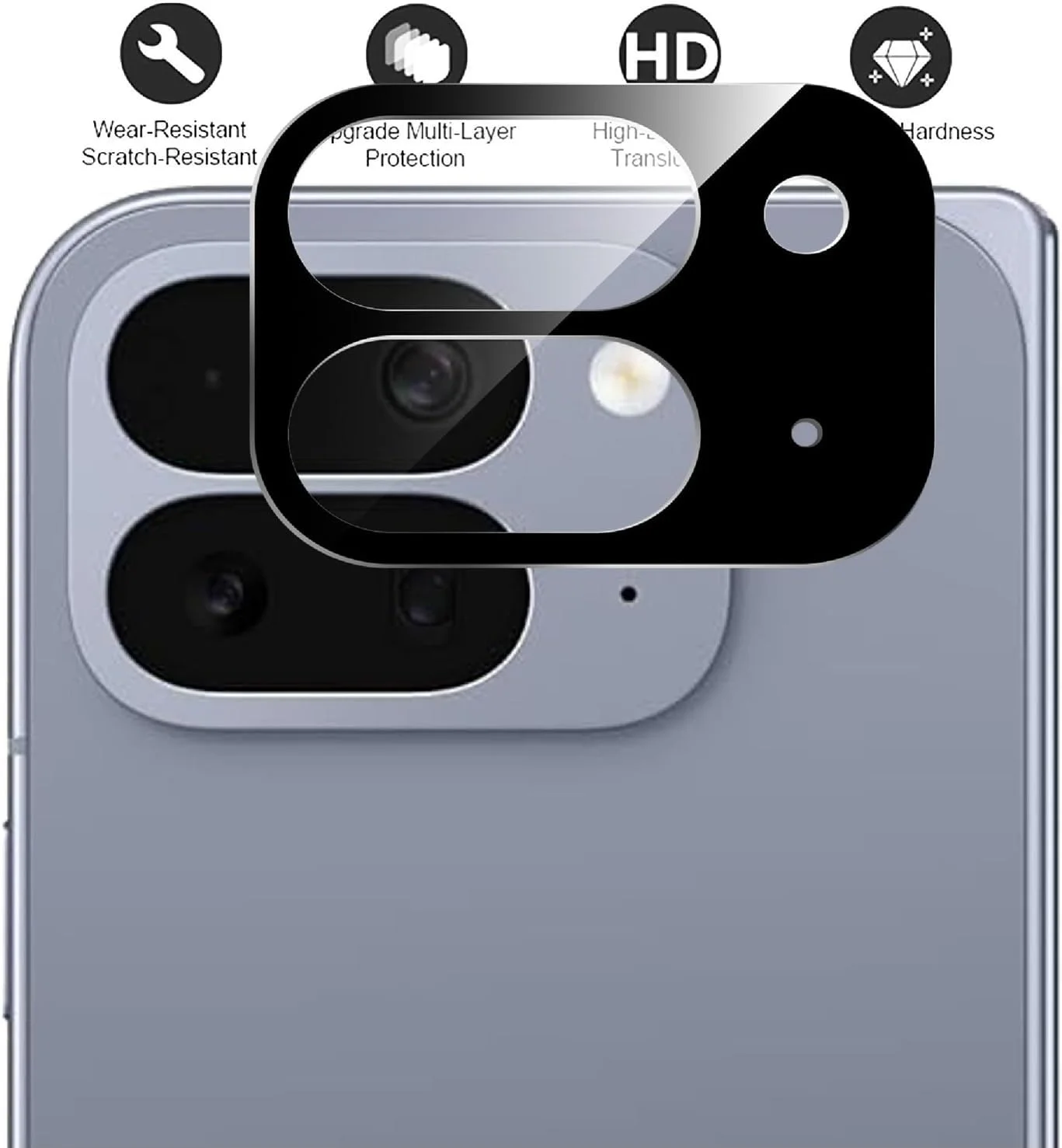 GIOPUEY بسته 2 عددی محافظ دوربین [محافظت کامل] سازگار با Google Pixel 10 Pro Fold، محافظ صفحه نمایش شیشه ای HD [ضد اثر انگشت] محافظ دوربین