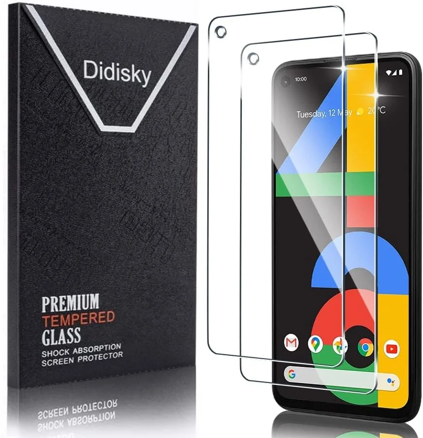 محافظ صفحه نمایش شیشه ای حرارت دیده دیدیسکی برای گوگل پیکسل 4a 4G 5.8 اینچ (نه برای پیکسل 4A 5G)، [بسته 2 عددی] محافظ صفحه نمایش، لمس نرم، تمیز کردن آسان، نصب آسان، شفاف