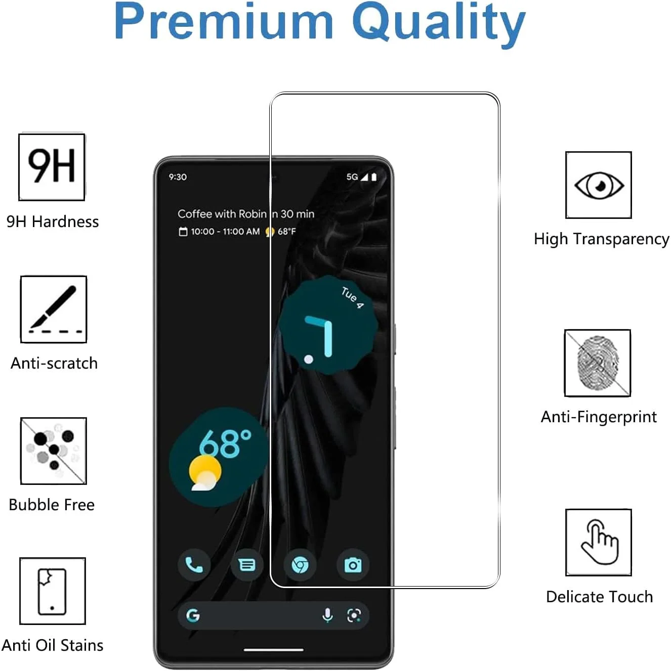 محافظ صفحه نمایش شیشه ای حرارت دیده YIFNTANG بسته 3 عددی برای گوگل پیکسل 7 5G، سختی 9H، ضد خش، بدون حباب، محافظ صفحه نمایش شفاف HD سازگار با گوگل پیکسل 7 5G