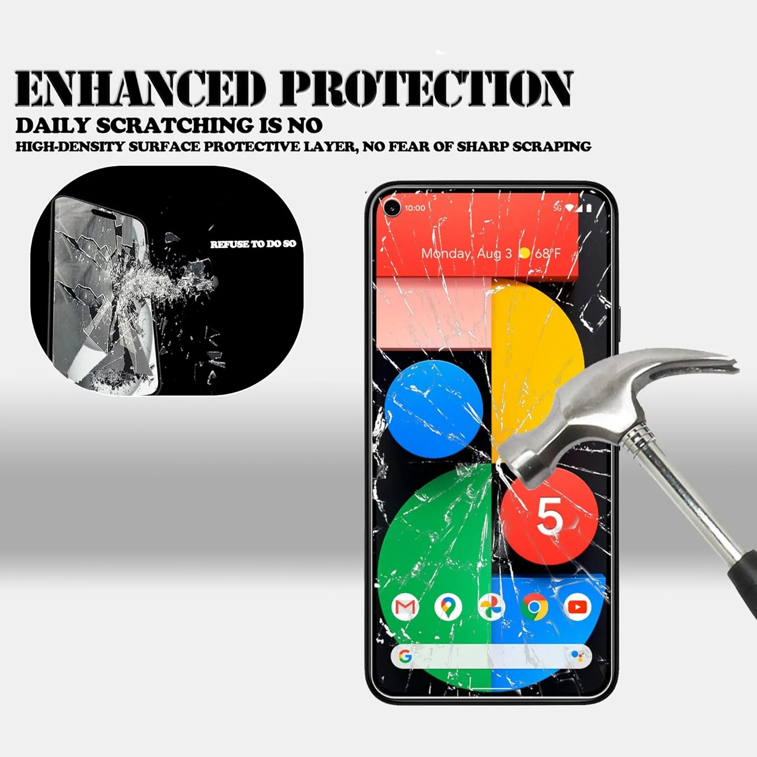 محافظ صفحه نمایش شیشه ای حرارت دیده HKKAIS برای گوگل پیکسل 5، بسته 2 عددی محافظ صفحه نمایش شیشه ای حرارت دیده HKKAIS برای گوگل پیکسل 5، بسته 2 عددی