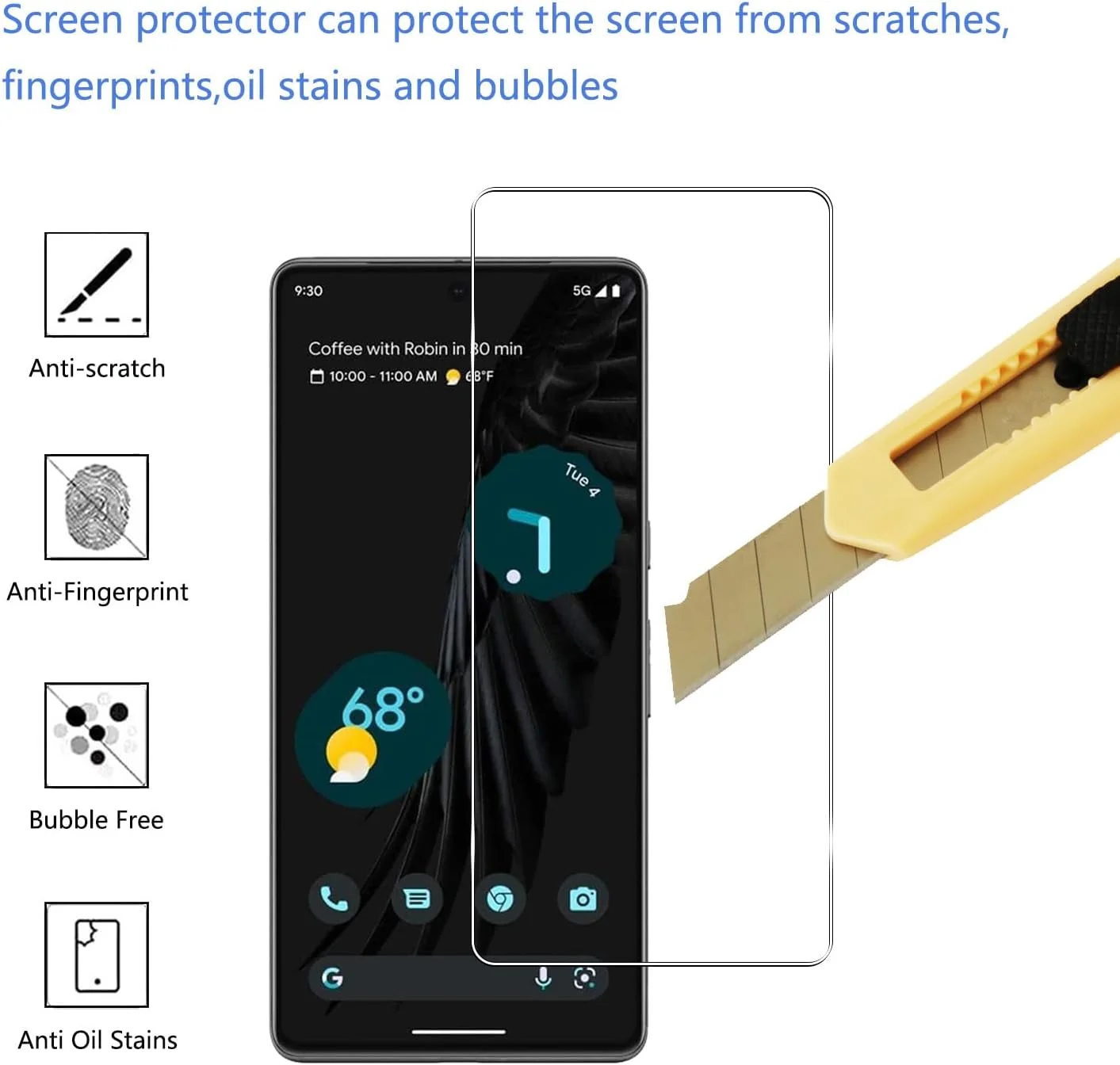 محافظ صفحه نمایش شیشه ای حرارت دیده YIFNTANG بسته 3 عددی برای گوگل پیکسل 7 5G، سختی 9H، ضد خش، بدون حباب، محافظ صفحه نمایش شفاف HD سازگار با گوگل پیکسل 7 5G