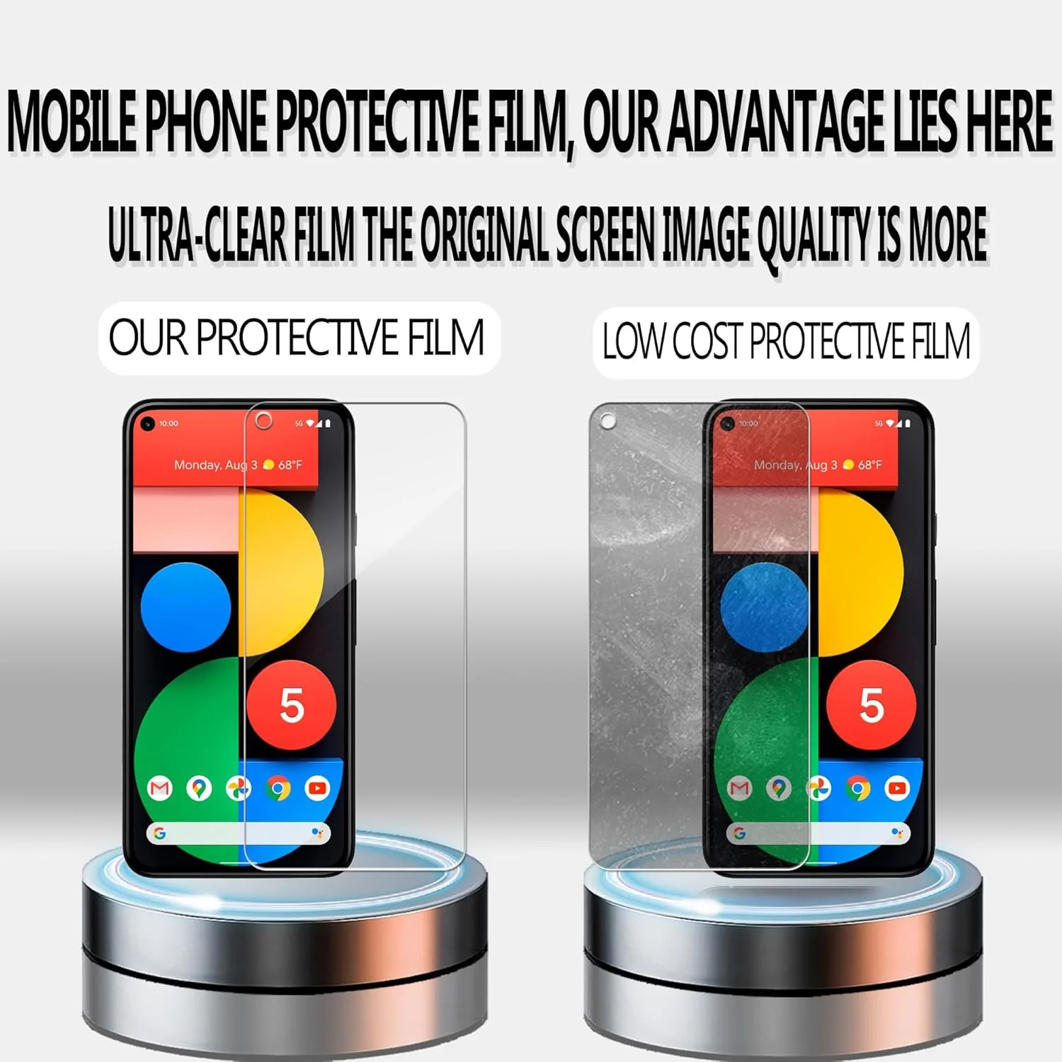 محافظ صفحه نمایش شیشه ای حرارت دیده HKKAIS برای گوگل پیکسل 5، بسته 2 عددی محافظ صفحه نمایش شیشه ای حرارت دیده HKKAIS برای گوگل پیکسل 5، بسته 2 عددی